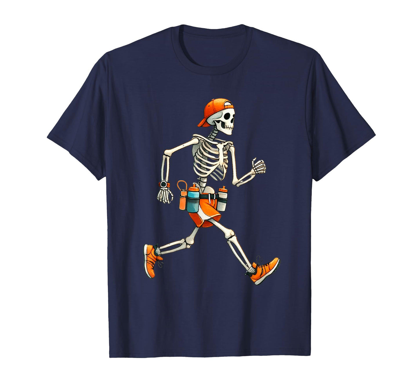 Skeleton Marathon Runner Halloween Costume Running Men Boys T-Shirt
