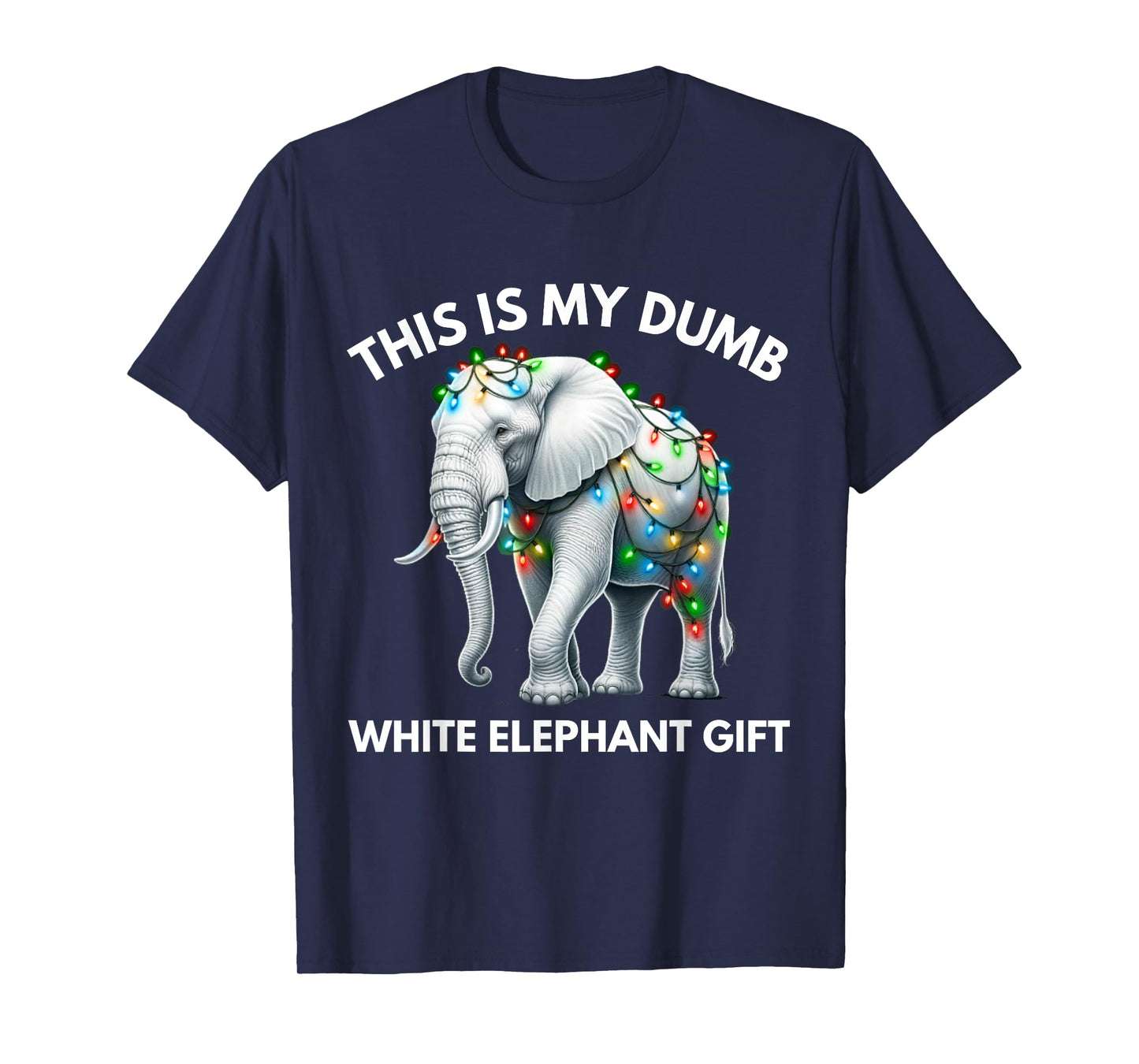 Funny White Elephant Gift Wrapped Elephant Dumb Gift T-Shirt