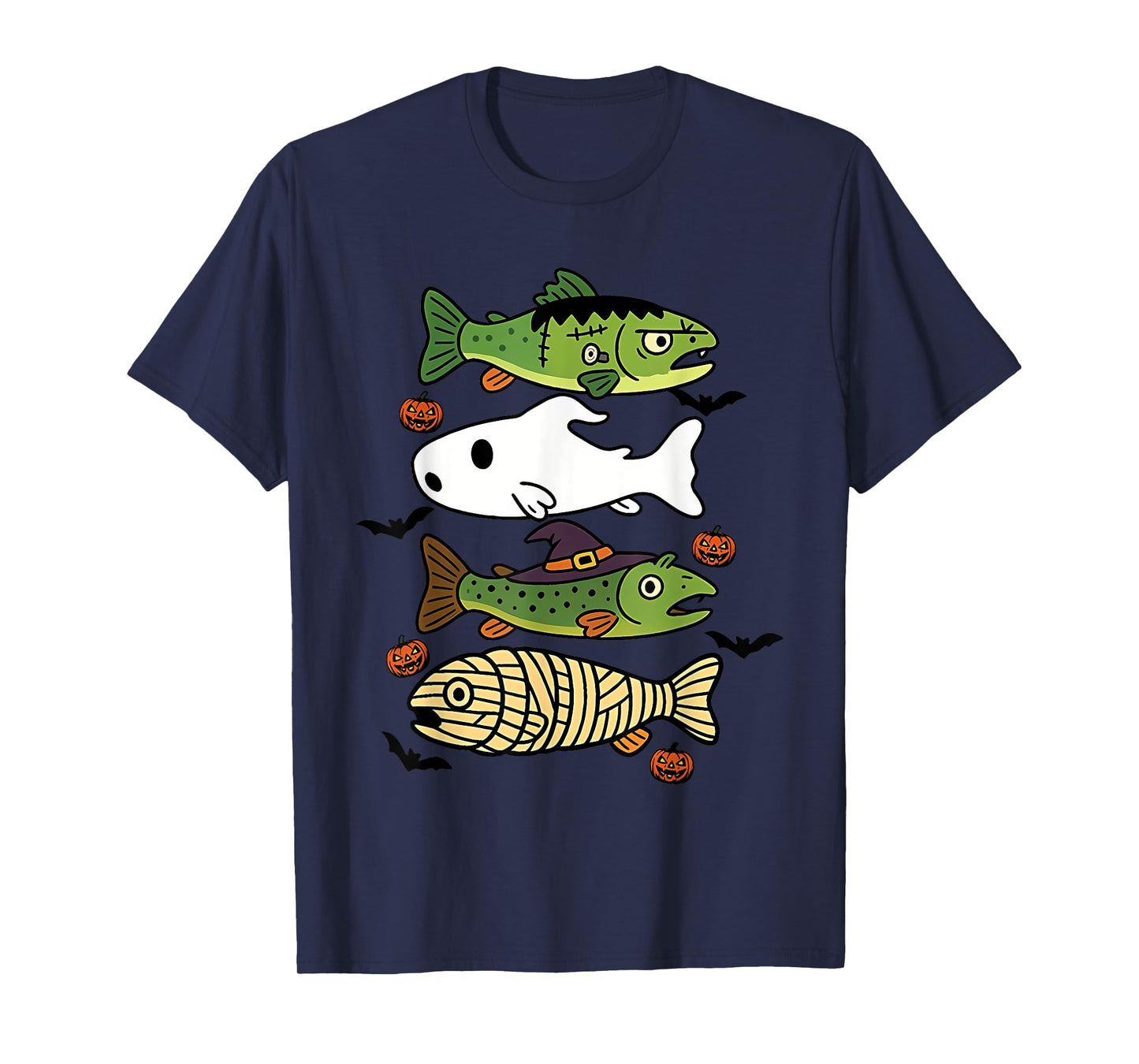 I'd Rather Be Fishing Funny Fishing Halloween Spooky Vibes T-Shirt