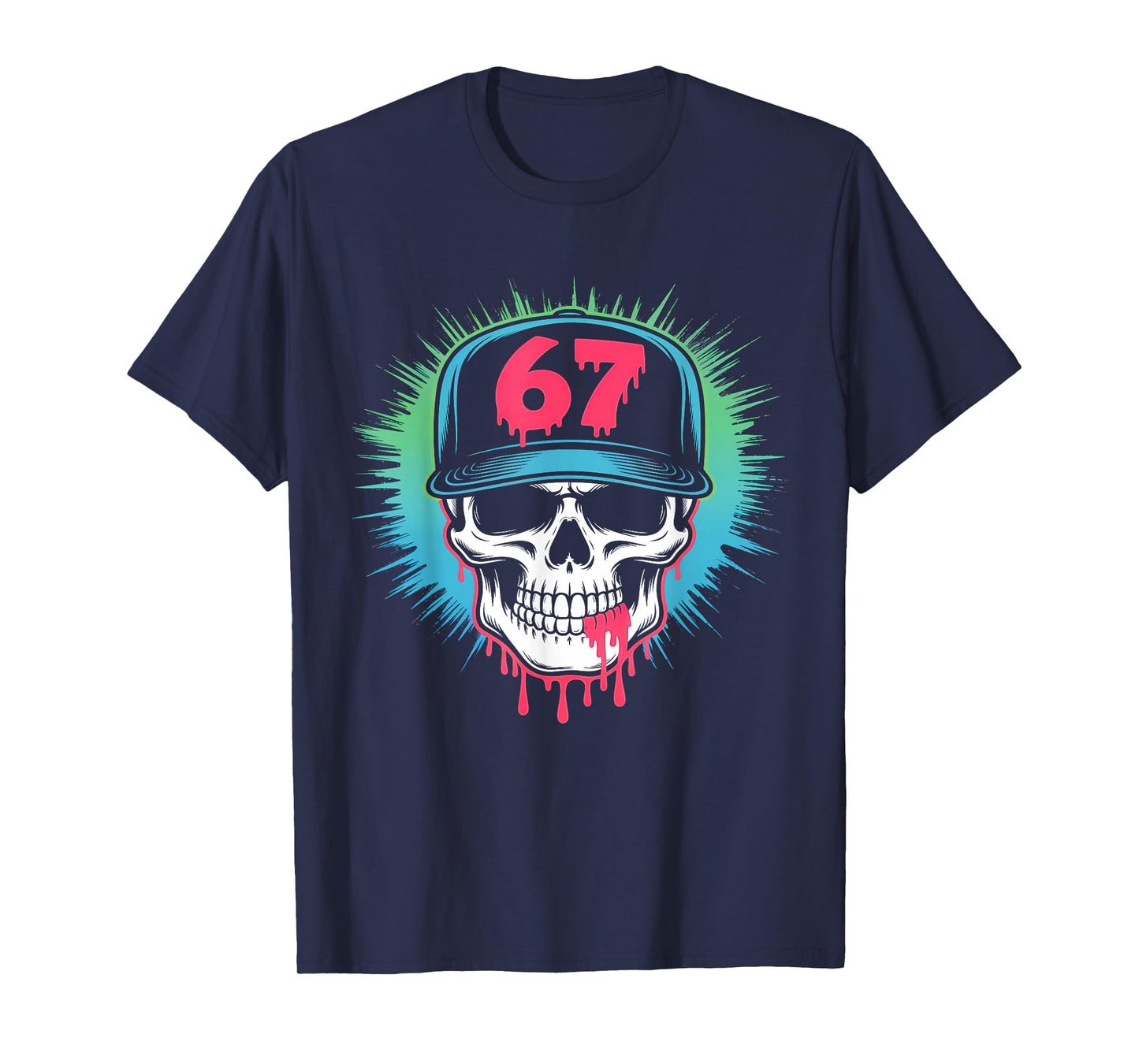 67 Skull Meme Funny Six Seven Alpha Slang T-Shirt