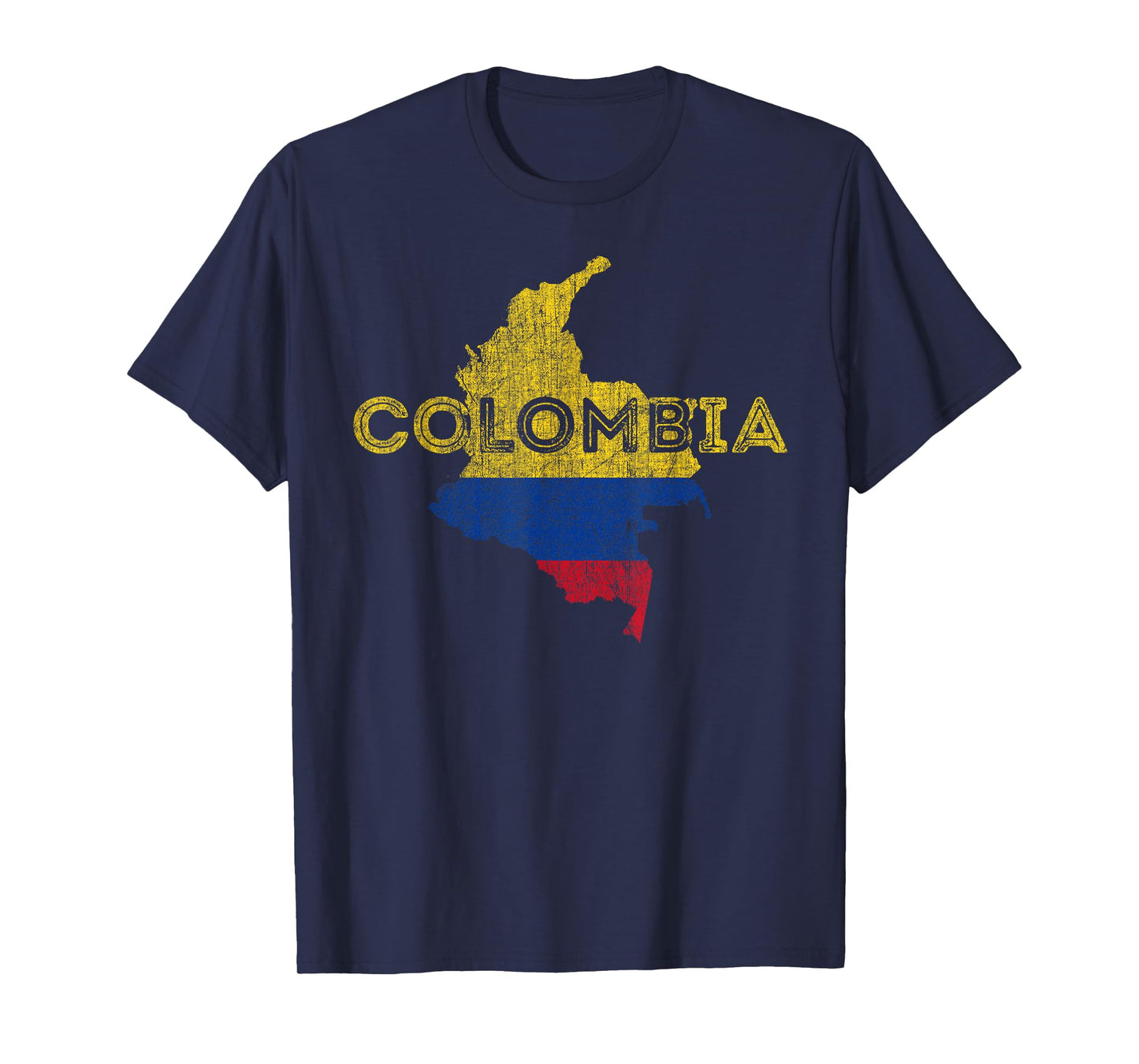 Colombian Map and Flag Souvenir - Distressed Colombia T-Shirt