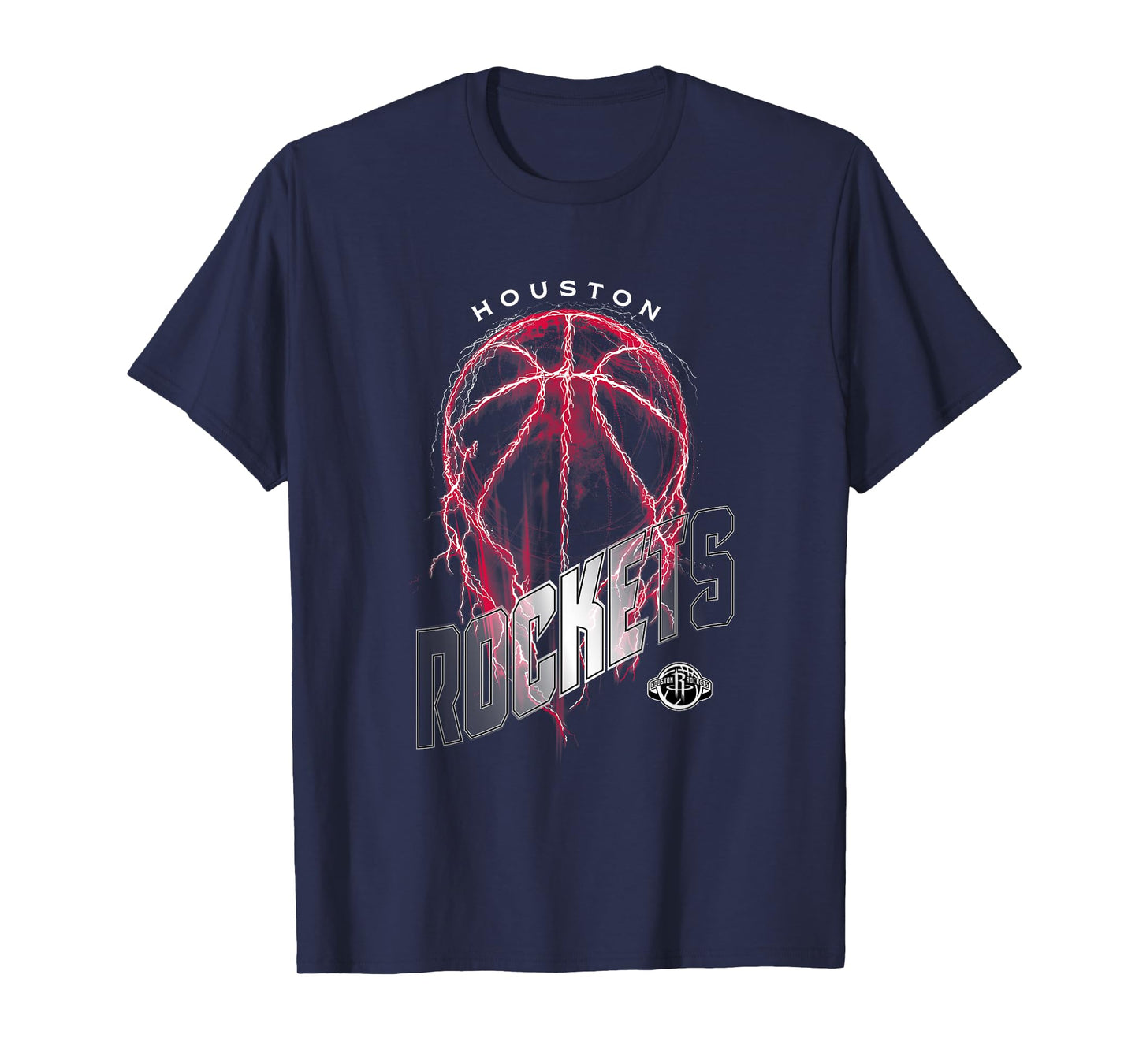 NBA Houston Rockets Lightning Bolt Basketball Logo T-Shirt