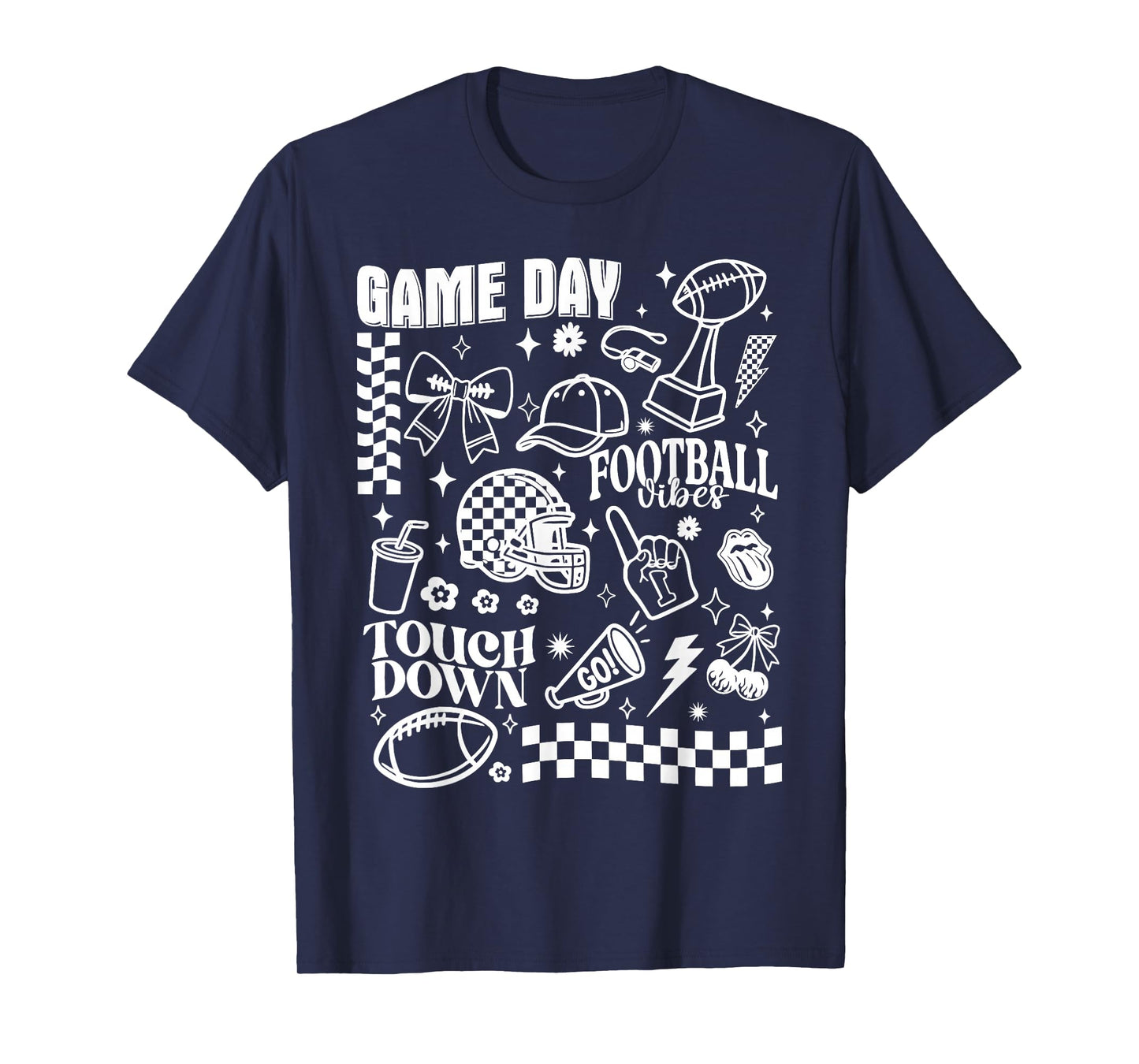 Touchdown American Football Helmet Game Day Coquette Bow T-Shirt