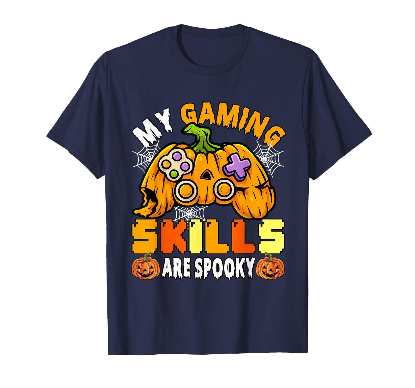 Gaming Skills Are Spooky Halloween Game Controller Pumpkin T-Shirt