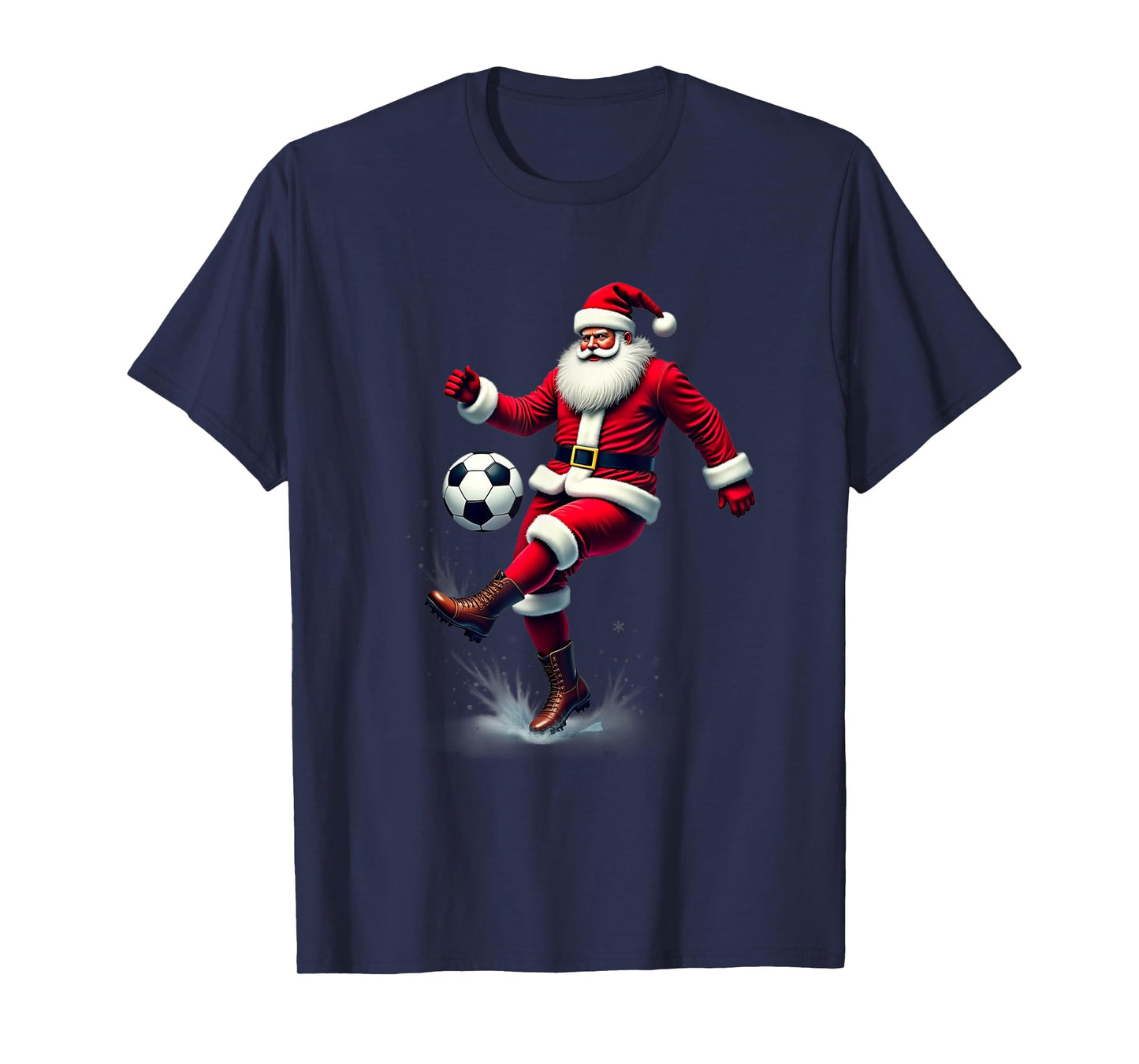Santa Claus Soccer Player Christmas Sport Theme T-Shirt