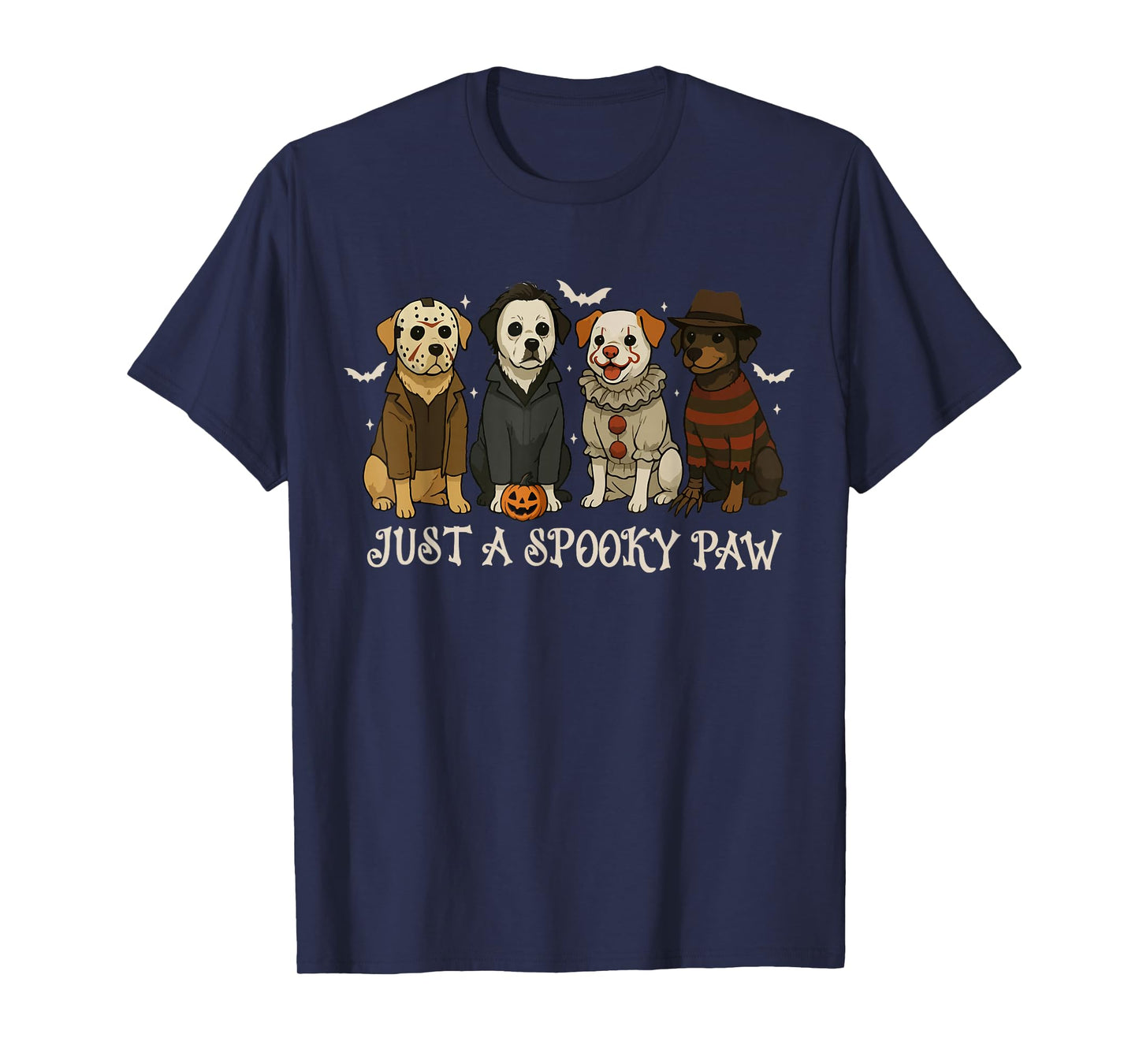 Just a Spooky Paw Funny Dog Halloween Characters T-Shirt
