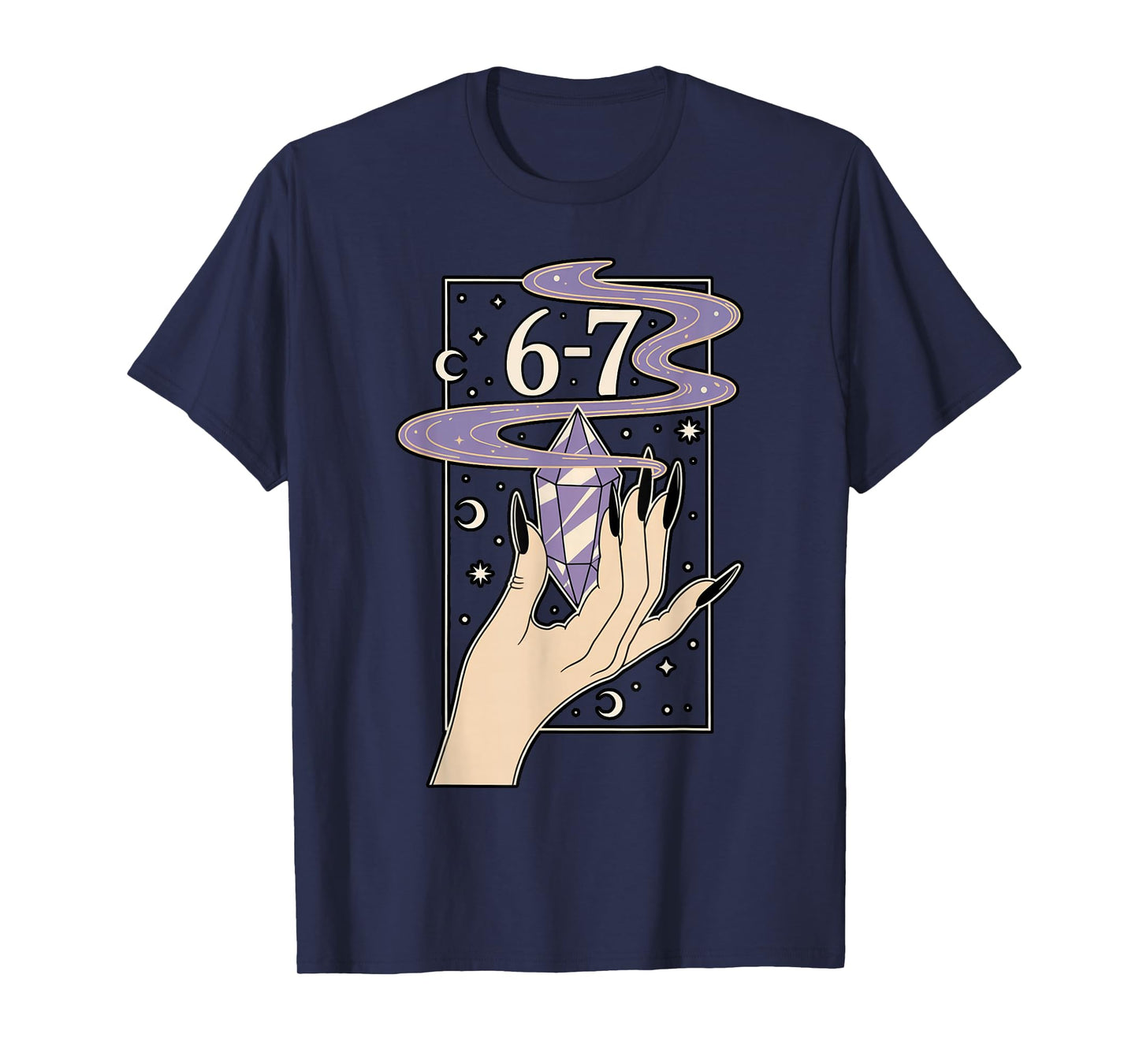 6-7 Meme Witch Hand Crystal Halloween Women Girls T-Shirt