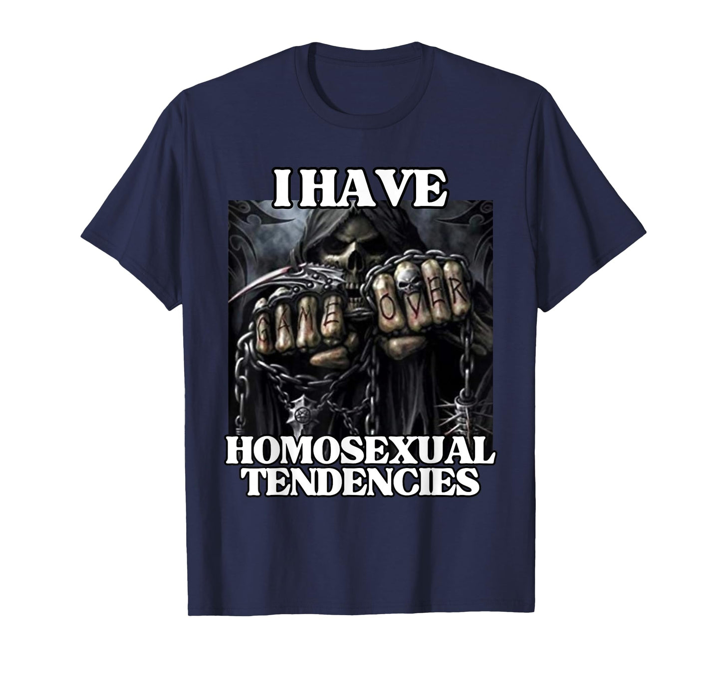 I Have Homosexual Tendencies Funny Edgy Hard Skeleton Meme T-Shirt