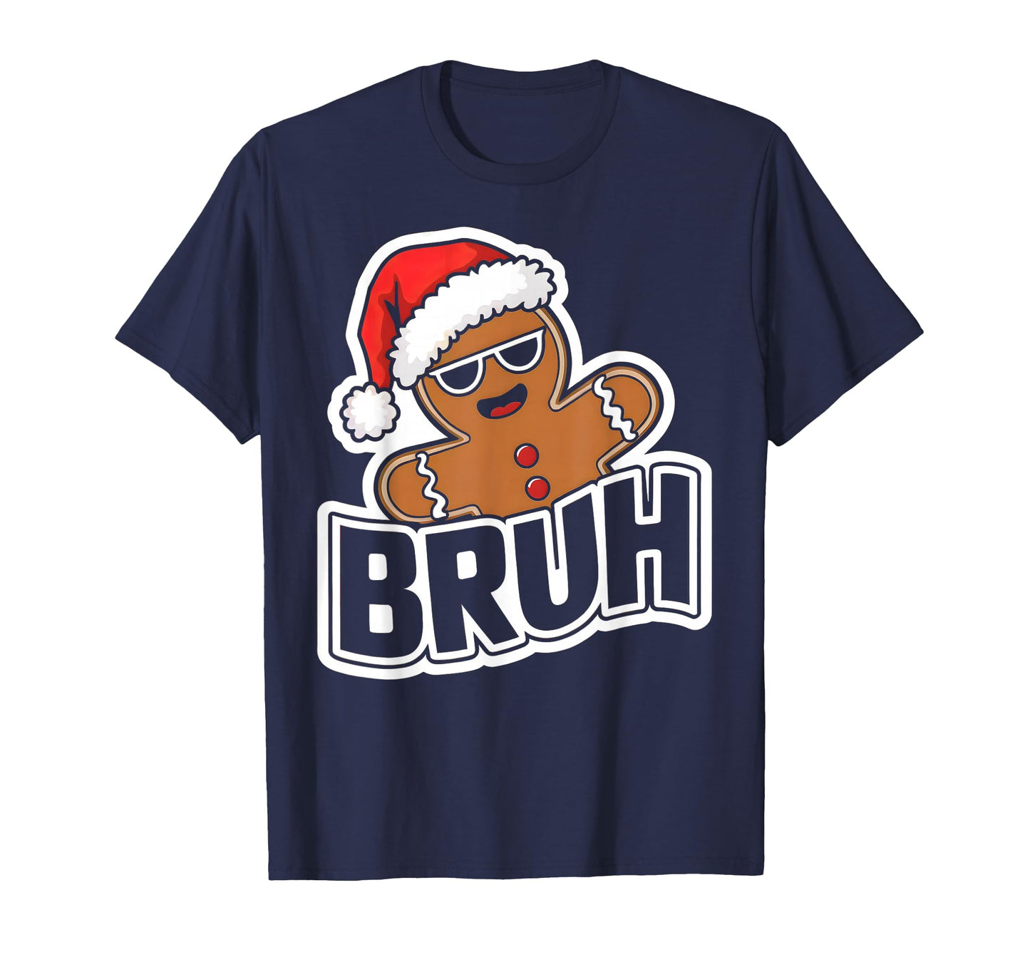 Bruh Funny Christmas Gingerbread Man Teens Boys Kids T-Shirt