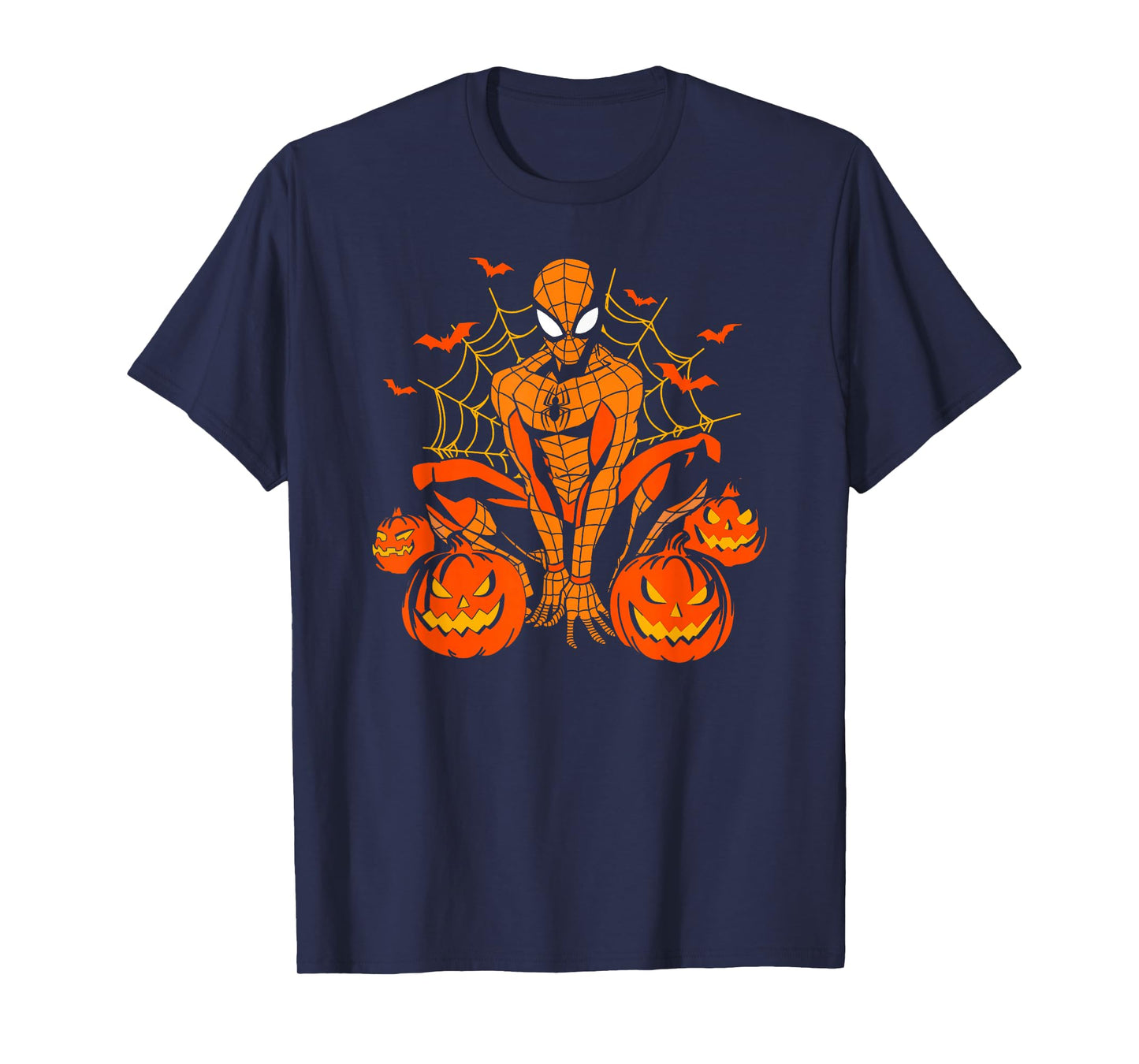 Marvel Spider-Man Halloween Pumpkin Patch Spooky Logo T-Shirt