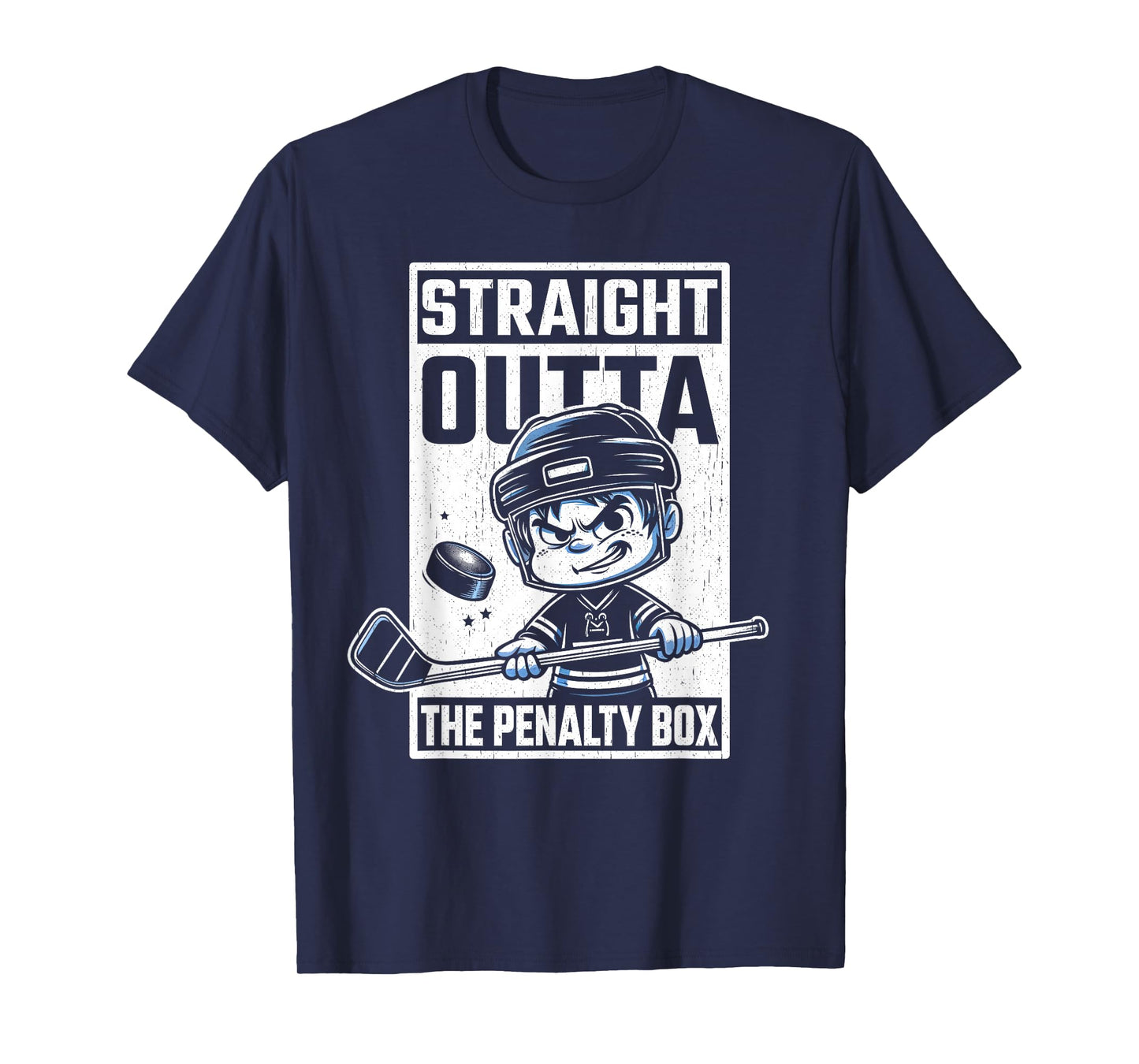 Straight Outta The Penalty Box Funny Boys Youth Kids Hockey T-Shirt