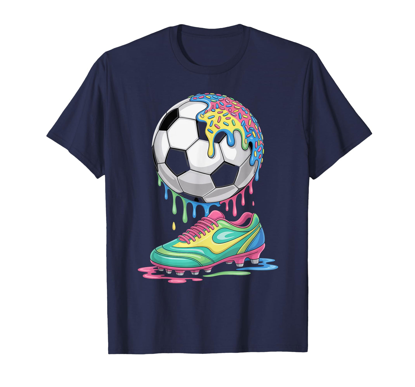Soccer Ball Drip Ice Cream Drip Men Women Game Soccer Drip T-Shirt