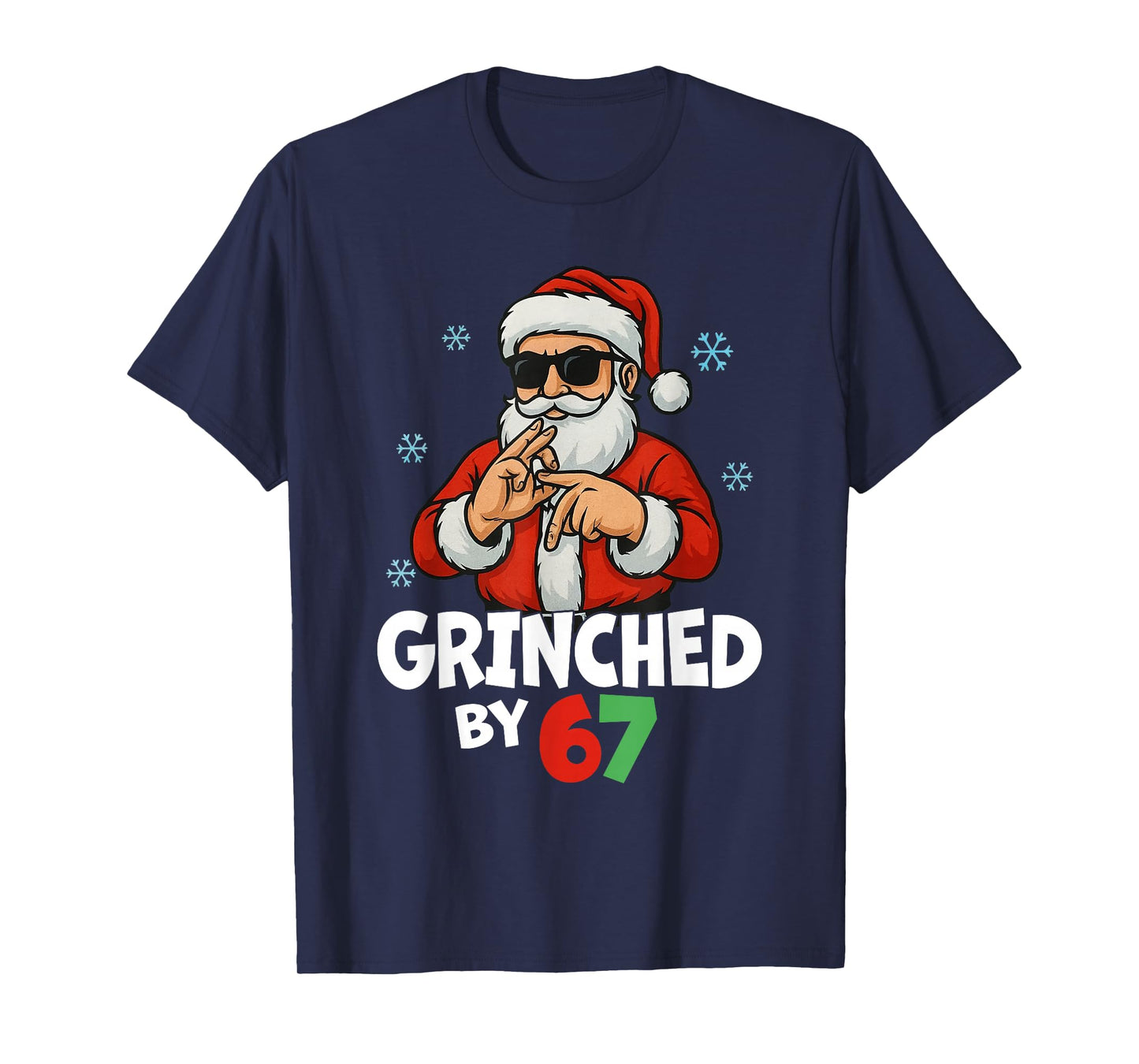 6 7 Six Seven Hand Gen Z Alpha Meme Slang Xmas Christmas T-Shirt
