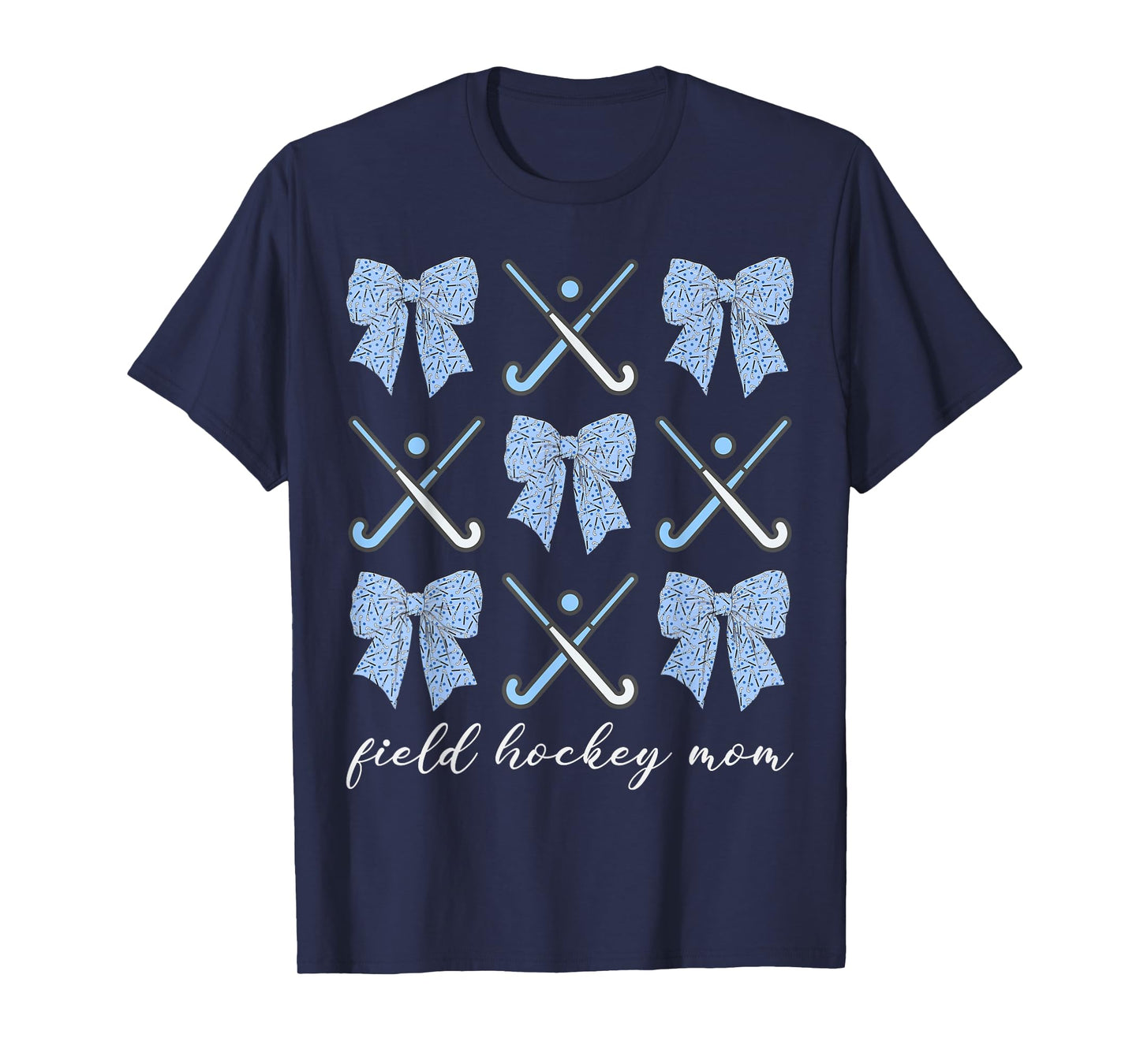 Field Hockey Mom Coquette Bow Cute Hockey Lovers Mothers Day T-Shirt