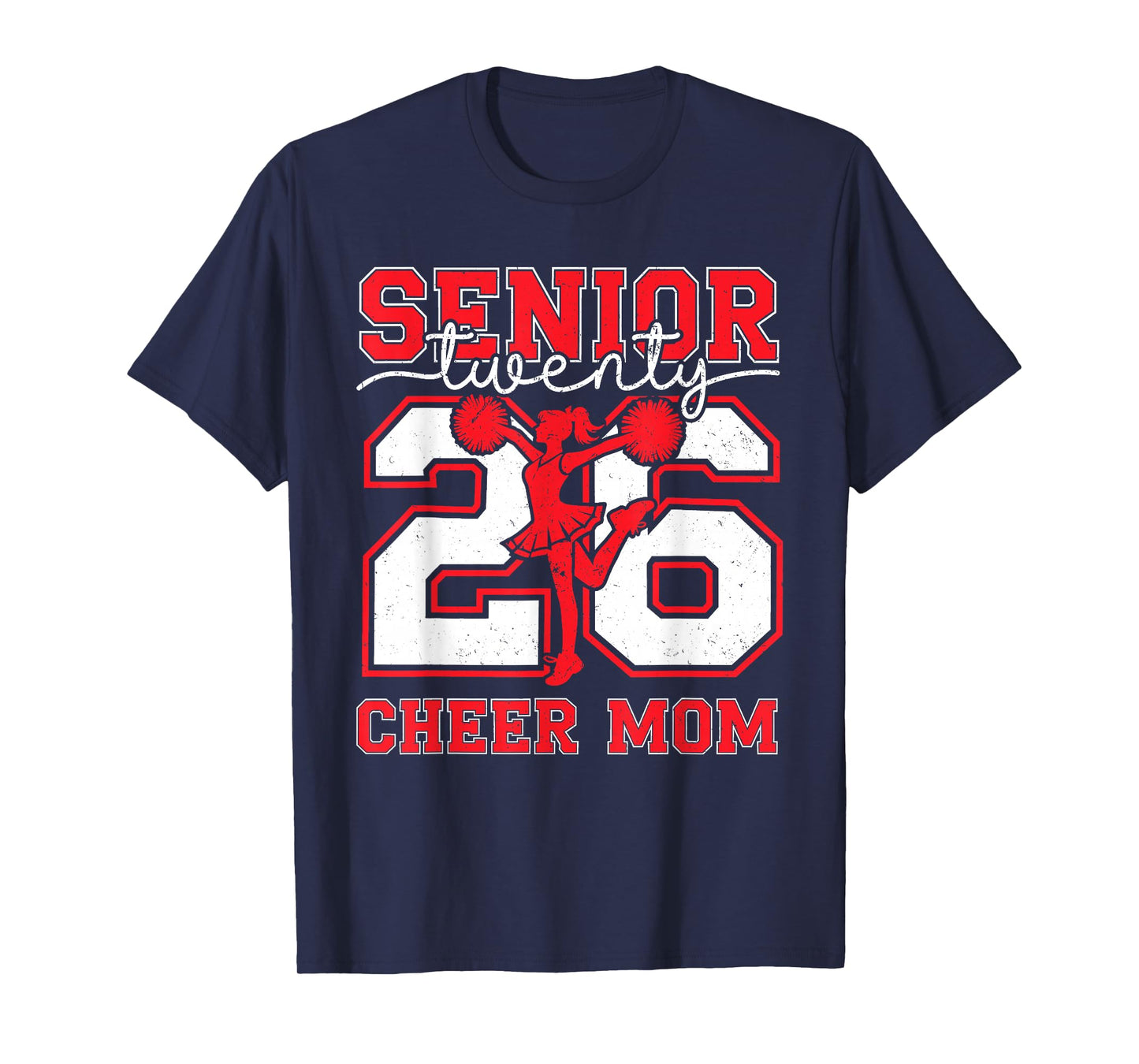 Retro Senior Cheer Mom 2026 Class of 2026 Graduation Tee T-Shirt