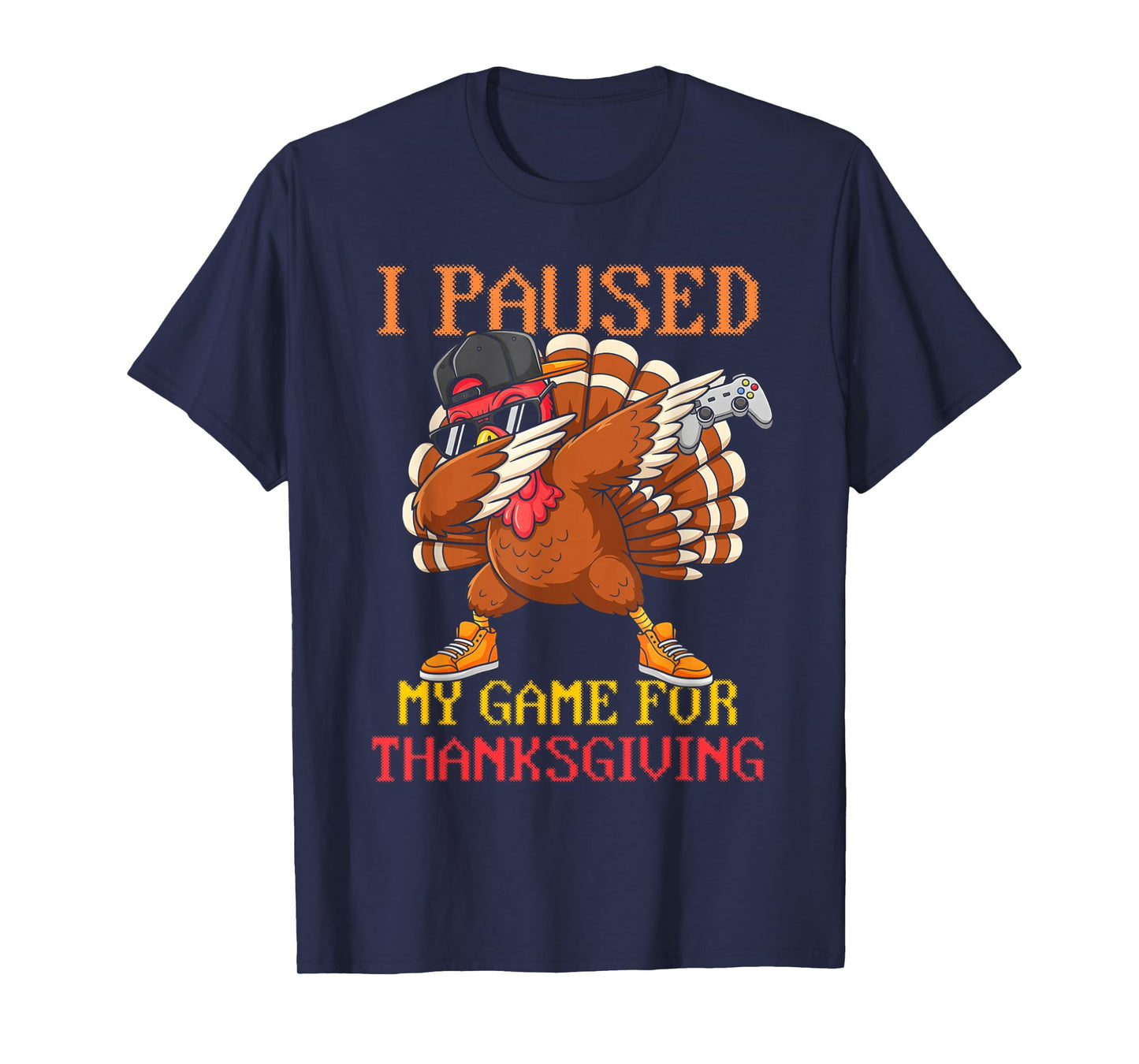 Happy Thanksgiving Gaming Fall Turkey Gamer Boys Kids Mens T-Shirt