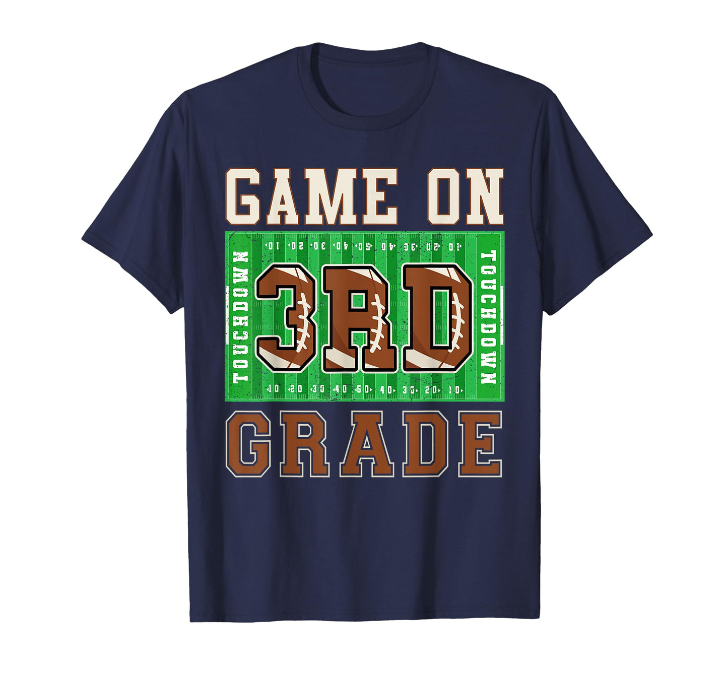 3rd Grade Boys Football Back to School Game On Third Grade T-Shirt