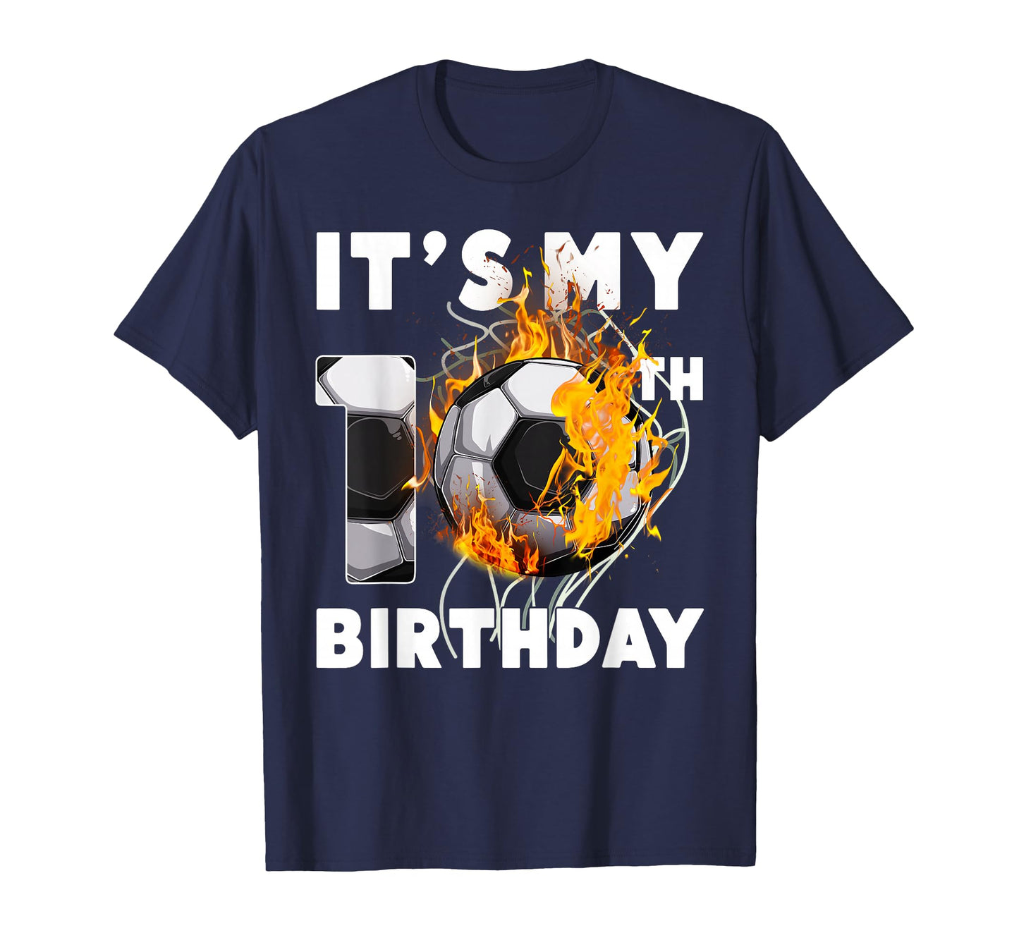 Funny It's My 10th Birthday 10 Years Old Soccer Ball Boys T-Shirt