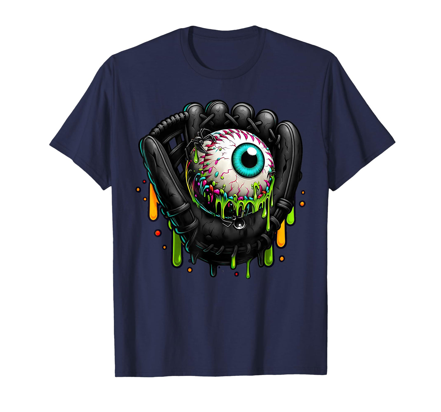 Baseball Drip Halloween Sprinkles Baseball Glove Spooky T-Shirt