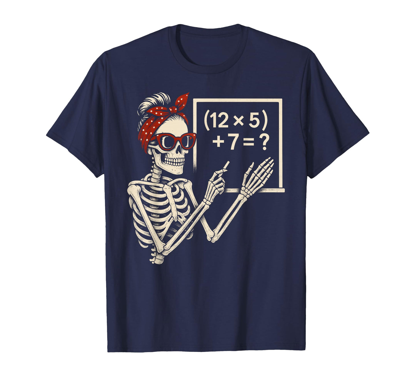 Halloween Math Teacher Skeleton Six Seven Meme Brainrot T-Shirt