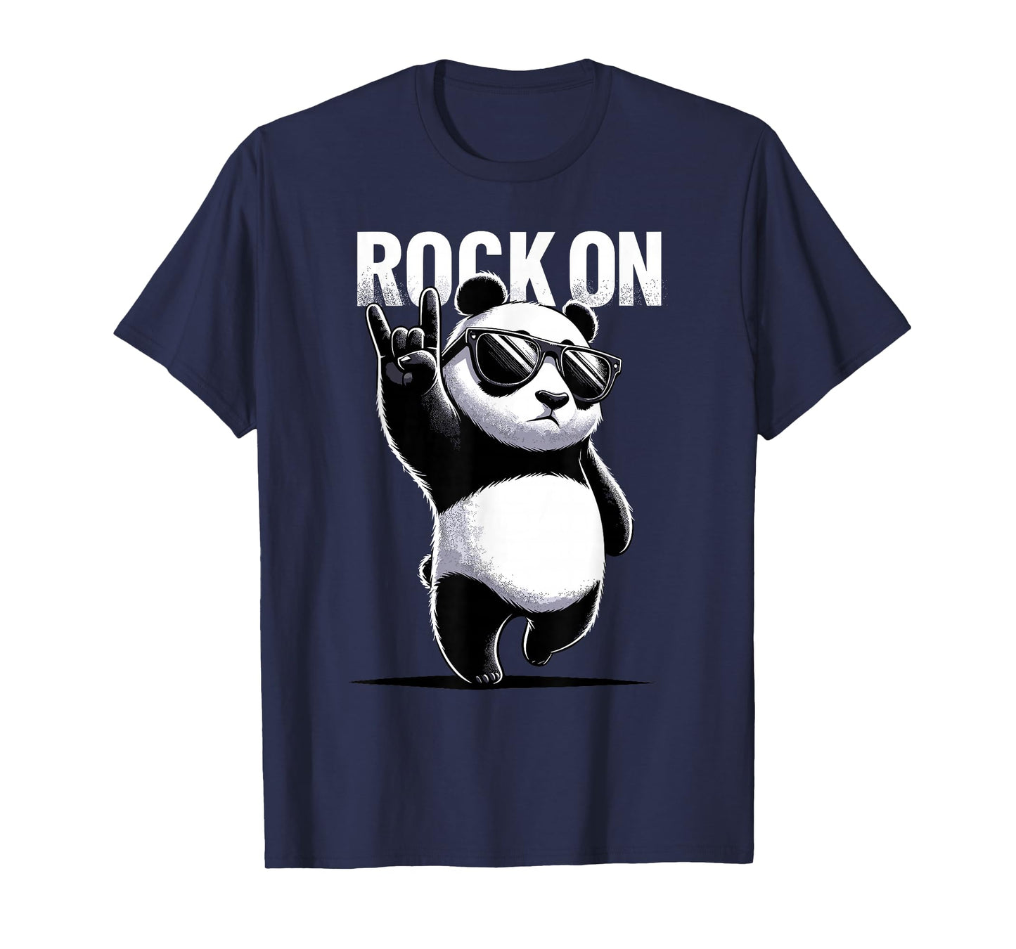 Retro Panda Rock Music Gift Men Kids Women Funny Panda T-Shirt