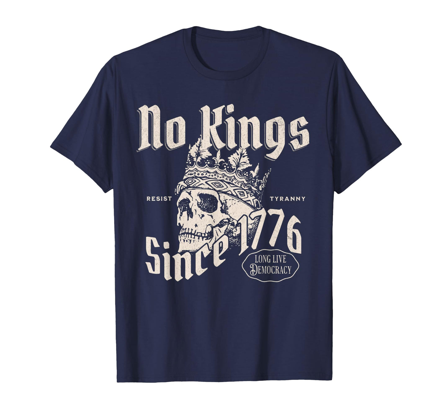 No Kings In America Since 1776 Patriotic 4th Of July Skull T-Shirt