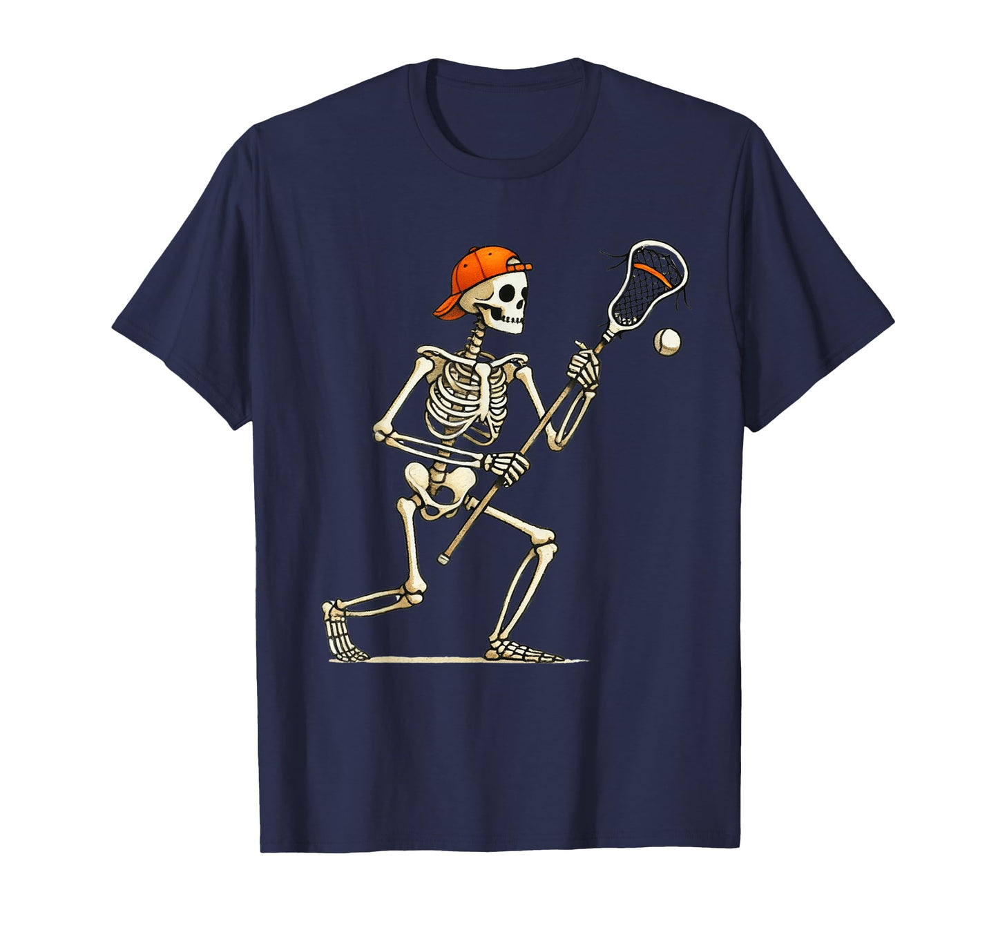 Skeleton Lacrosse Halloween Costume Funny Men Boys Kids T-Shirt