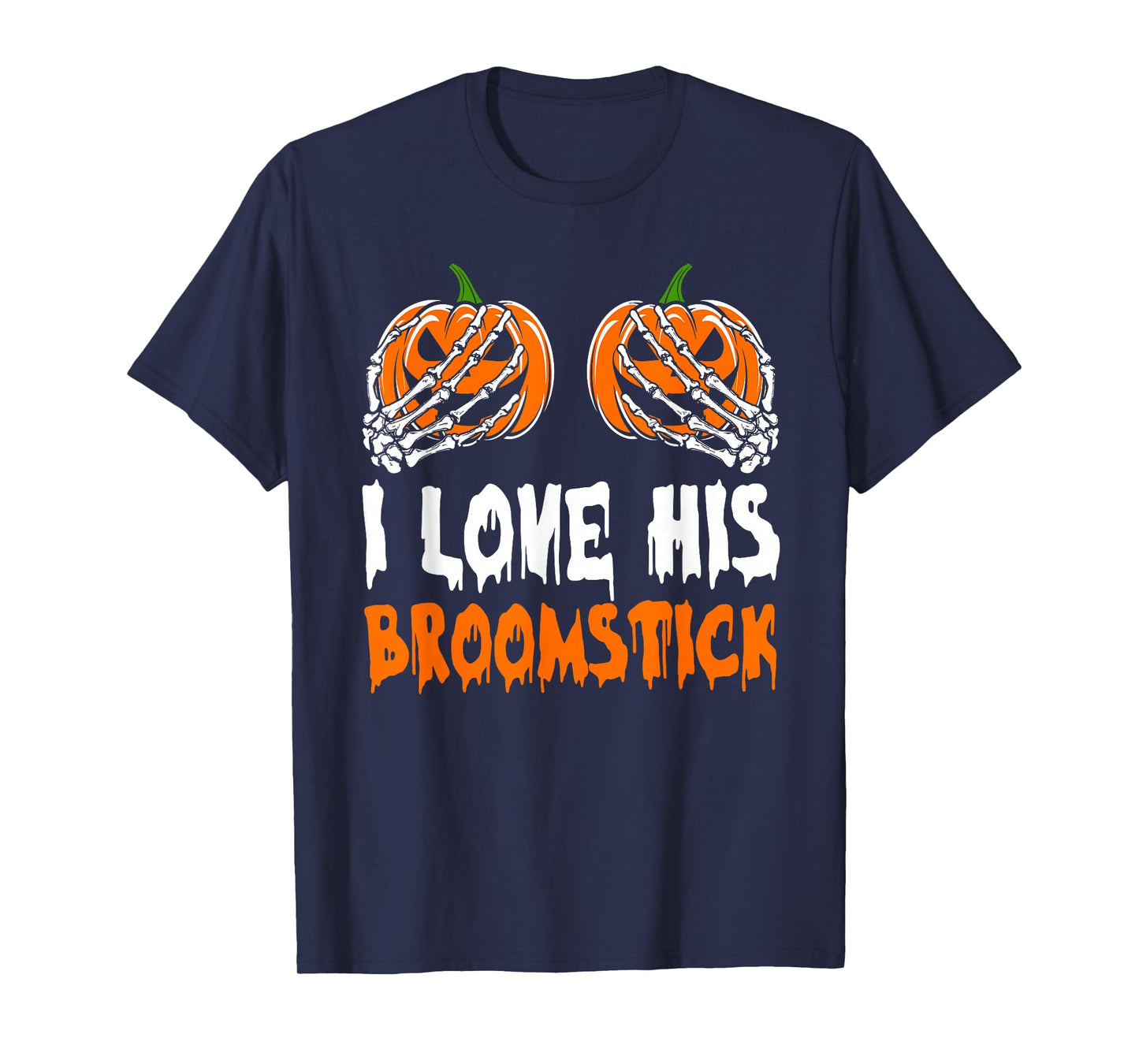 I Like His Broomstick I Like Her Pumpkins Halloween Couples T-Shirt