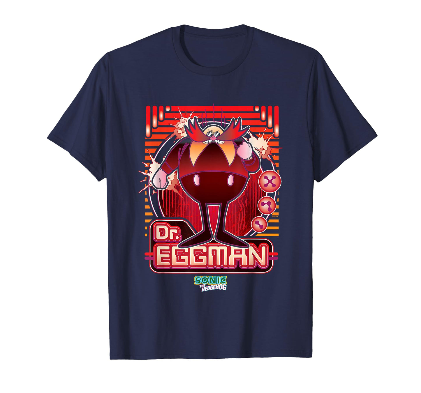 Sonic The Hedgehog Dr. Eggman Furious Portrait Retro T-Shirt