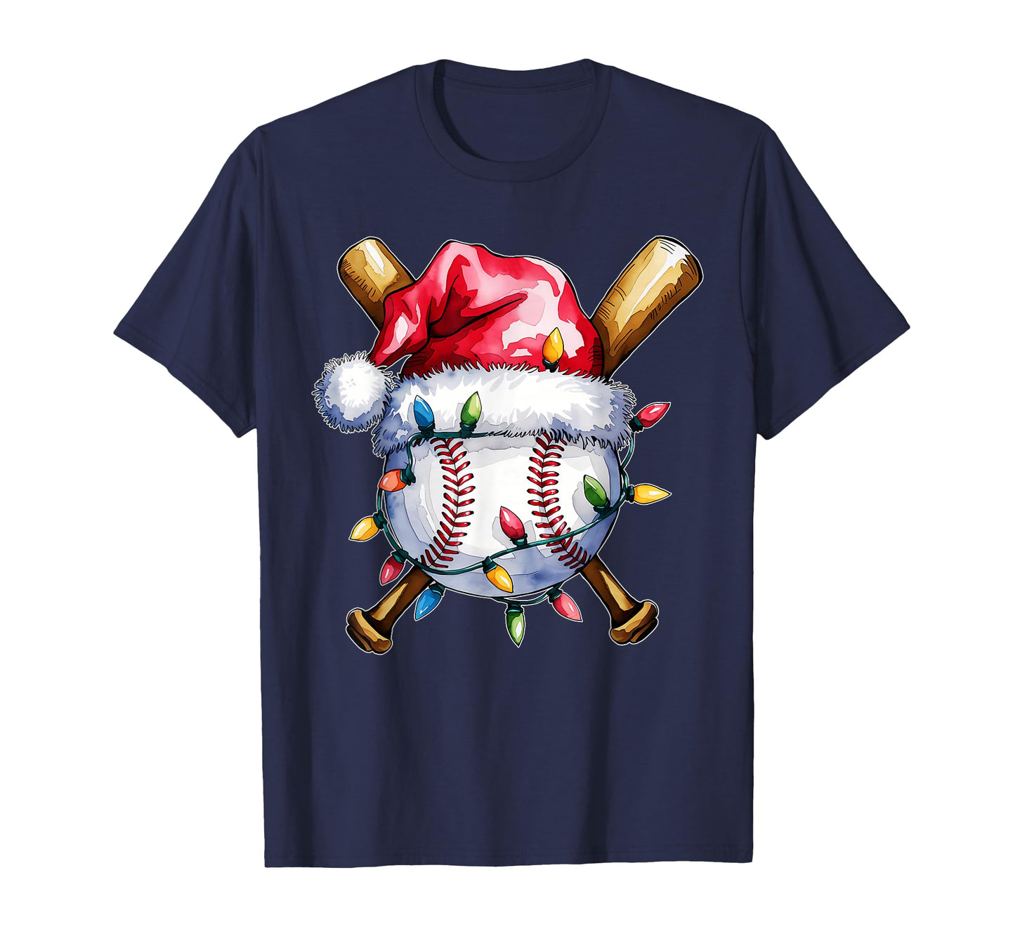 Santa Sports Design For Men Boys Christmas Baseball Player T-Shirt