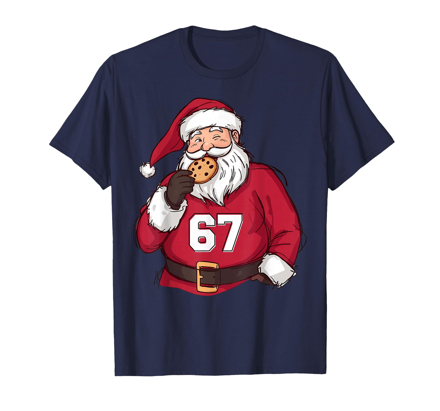 Funny 6 7 Meme Brainrot Santa Claus for Boys Kids Christmas T-Shirt