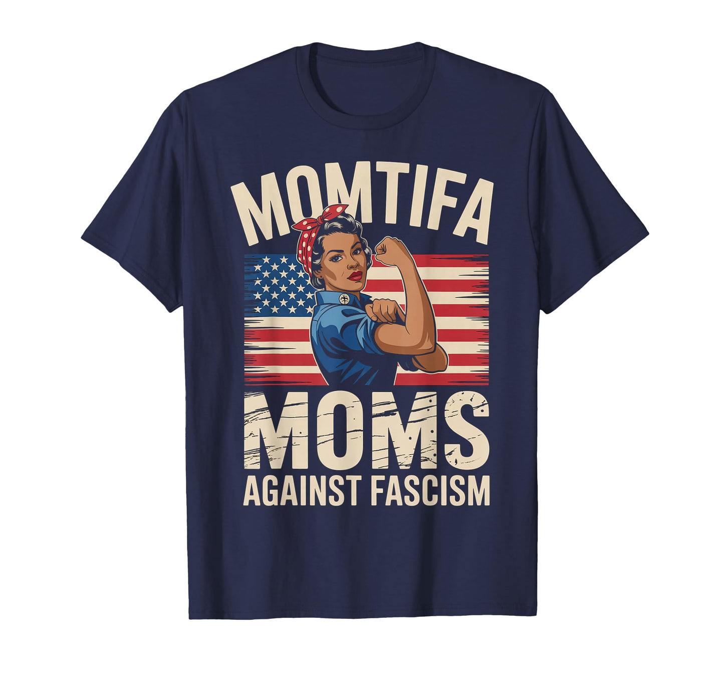 Momtifa Black Moms Against Fascism Flag Resist No Kings Mama T-Shirt