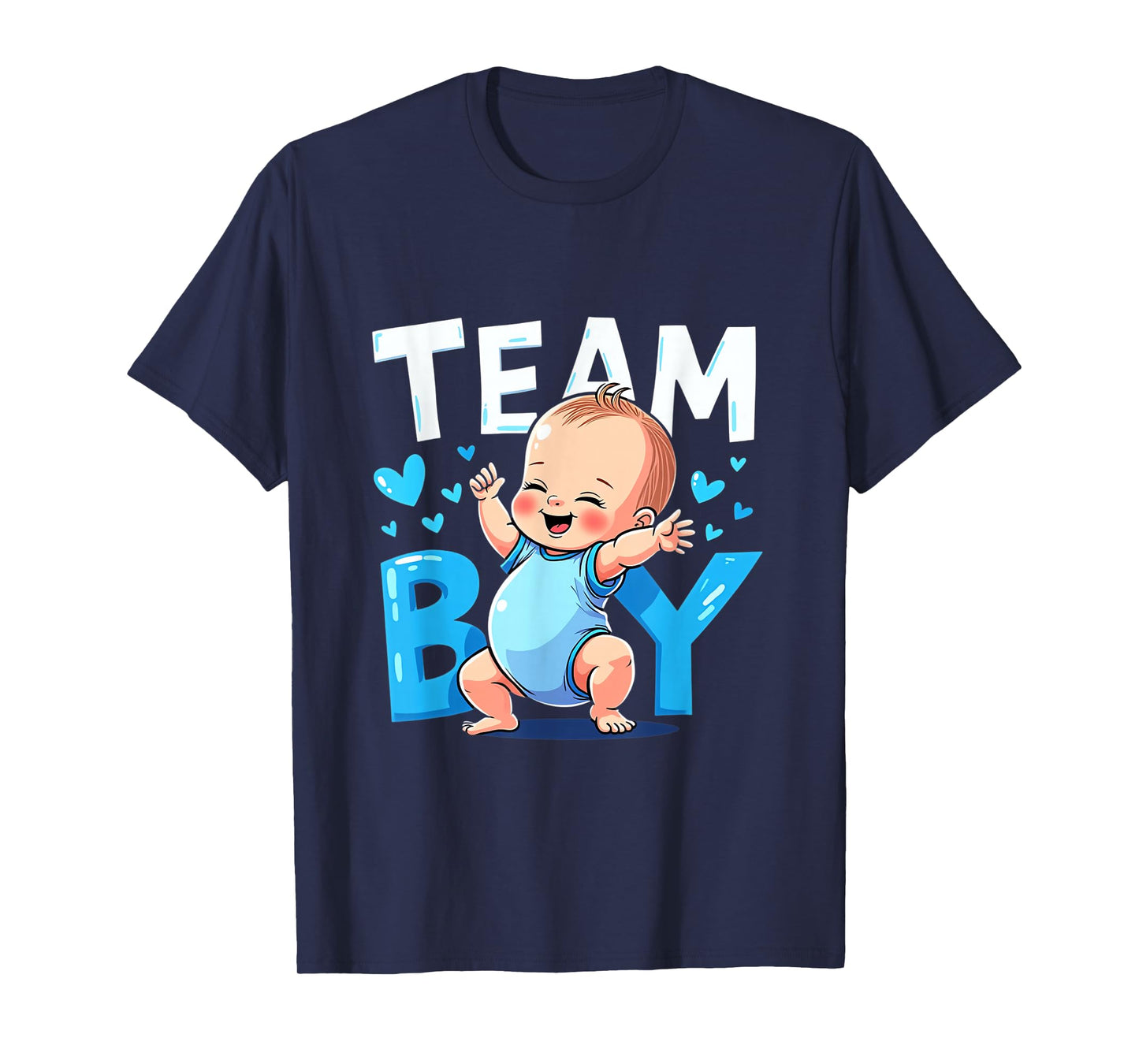 Team Boy Design Newborn Baby Boy Gender Reveal T-Shirt