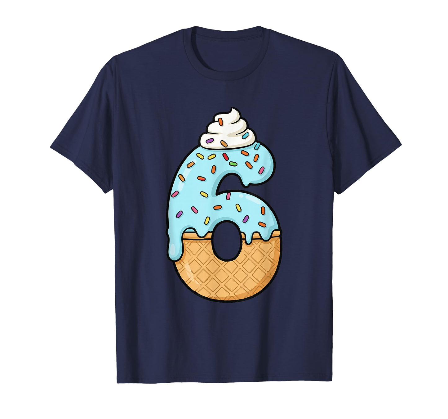 #6 Jersey Uniform Drip Teen Slang, Funny Ice Cream, 6th T-Shirt