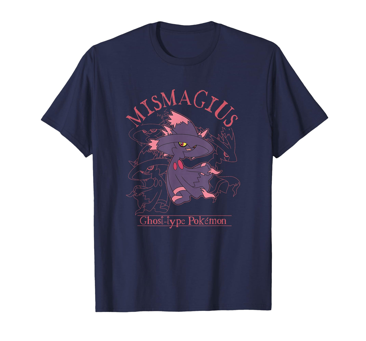 Pokémon Mismagius Ghost-Type Pokémon Line Art Portrait T-Shirt