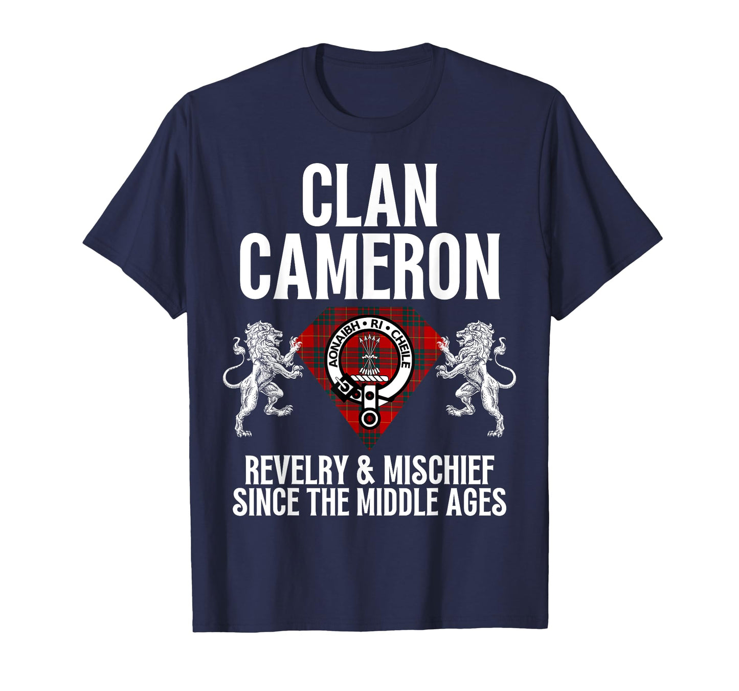 HighlandFour Cameron Clan Scottish Name Coat Of Arms Tartan Family Party T-Shirt