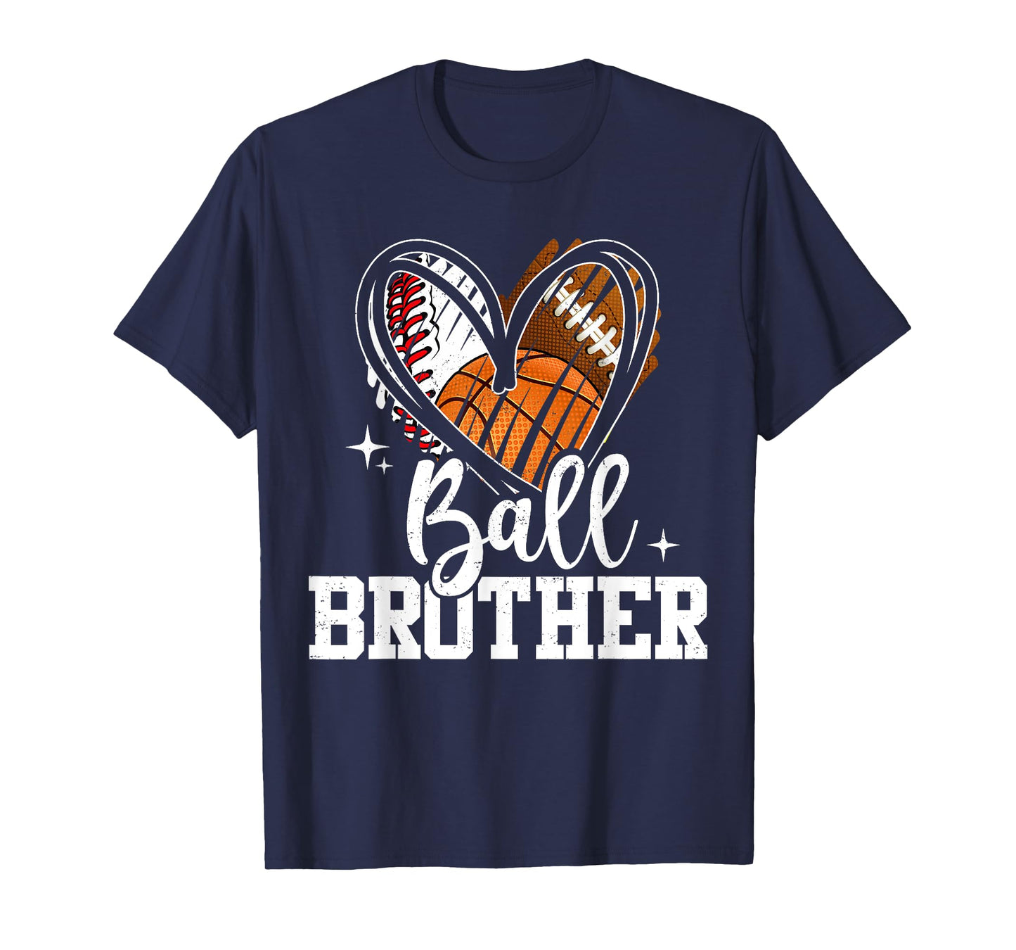 Ball Brother Baseball Football Basketball Heart T-Shirt