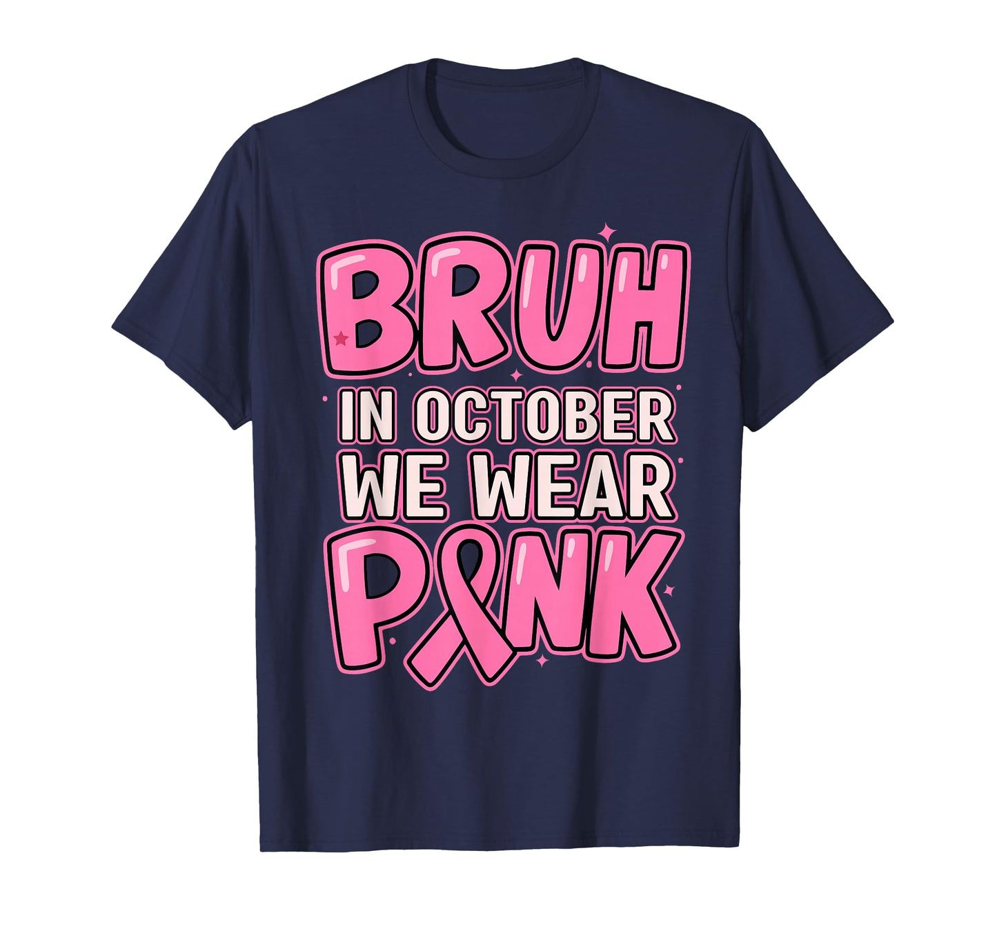 Breast Cancer Awareness October We Wear Pink Boys Kids Teens T-Shirt