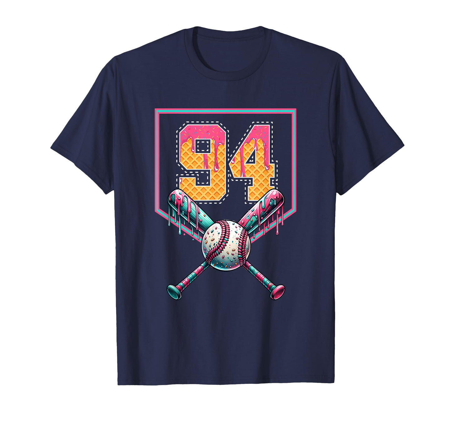Baseball Drip Number 94 Player Or 94th Birthday T-Shirt