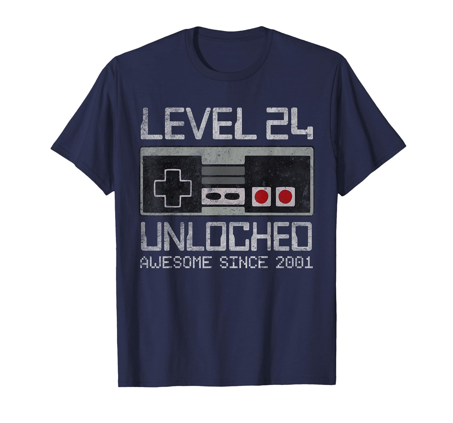 Level 24 Unlocked 24th Birthday 24 Year Old Video Gamer Boy T-Shirt