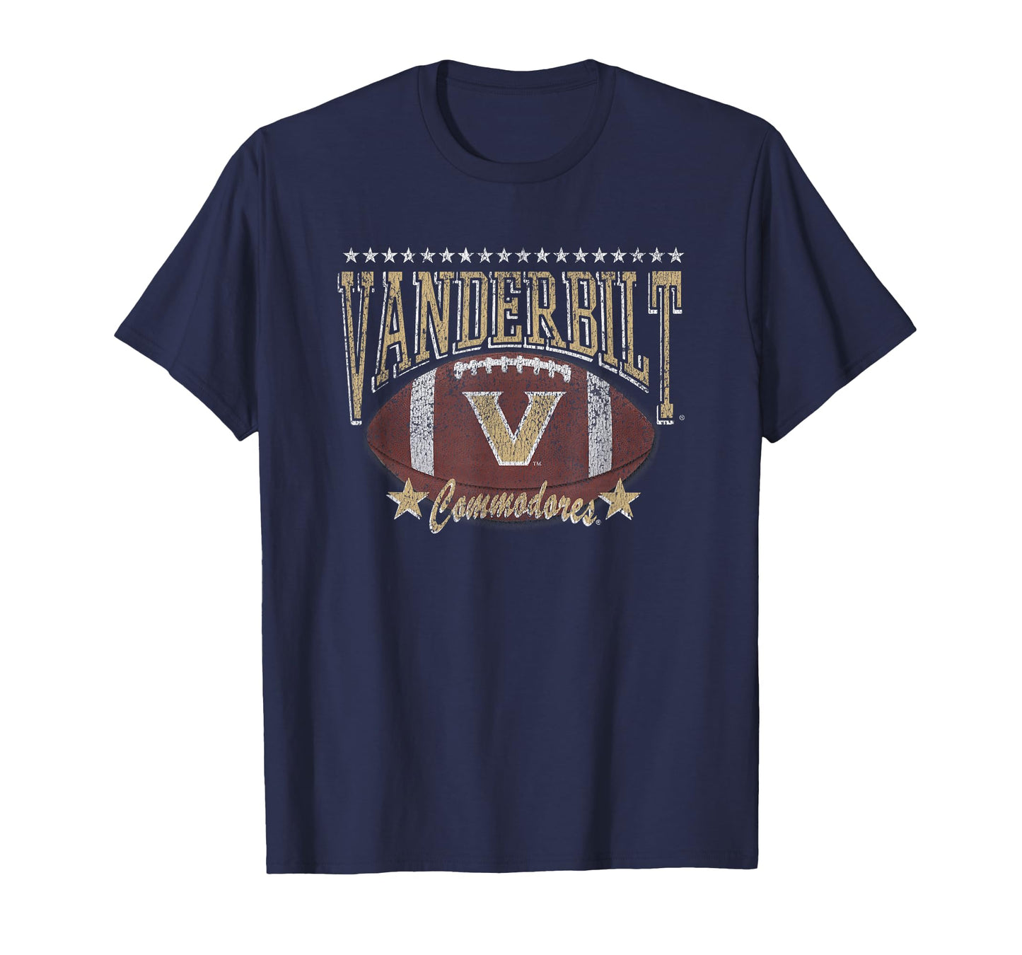 Vanderbilt Commodores Football Vintage Stars Black T-Shirt
