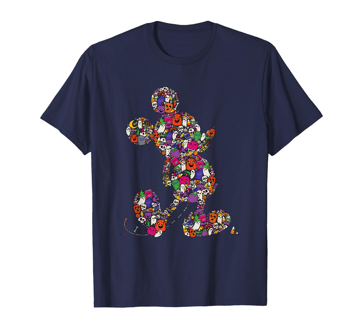 Disney Halloween Mickey Mouse Cute Spooky Silly Silhouette T-Shirt