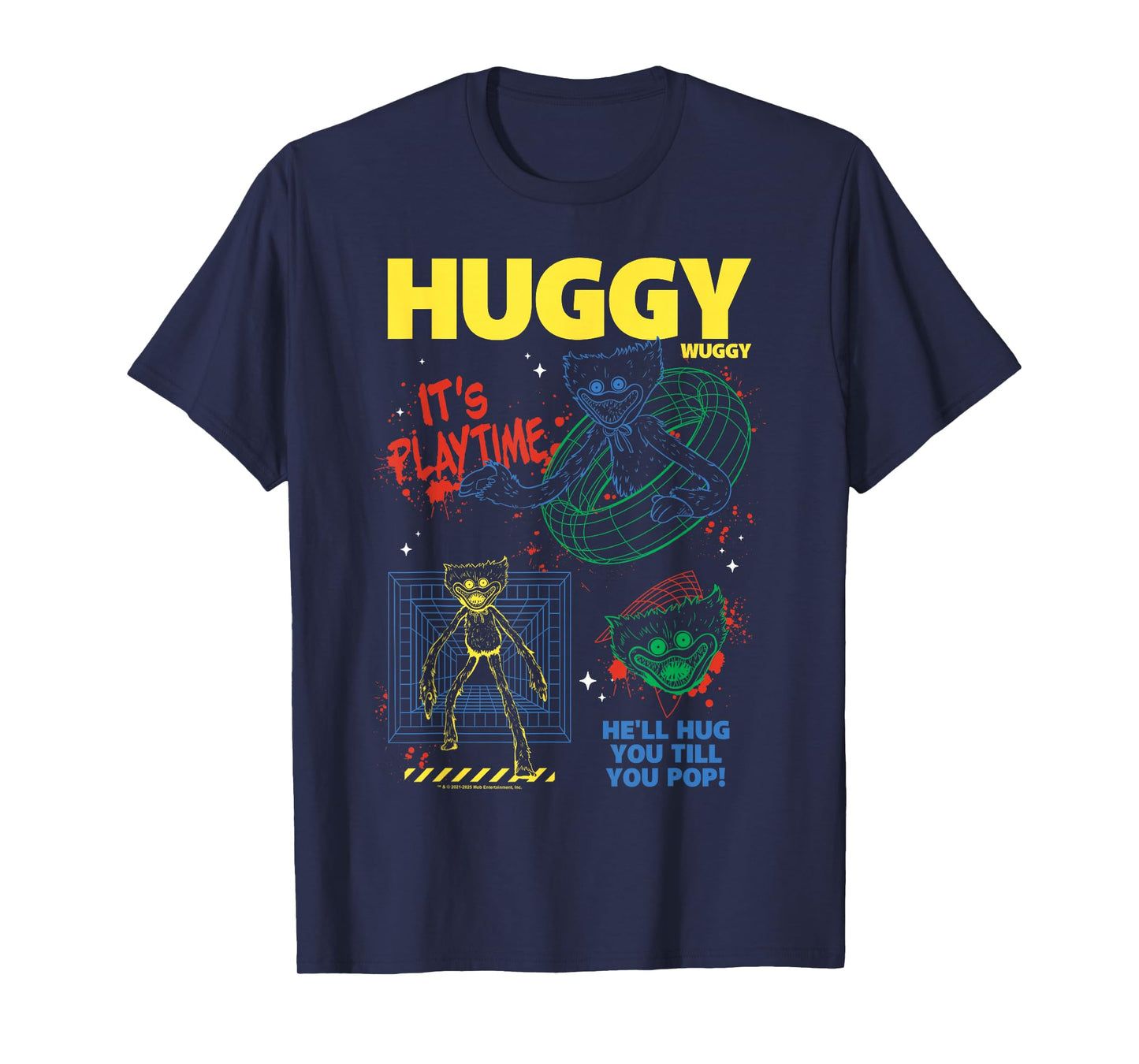 Poppy Playtime Huggy Wuggy He'll Hug You Till You Pop! T-Shirt