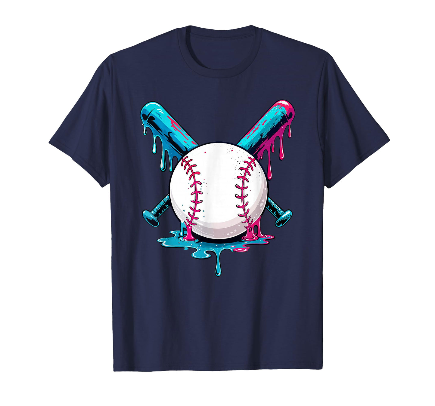 Ice Cream Baseball Drip with Sprinkles Funny Sport Lovers T-Shirt