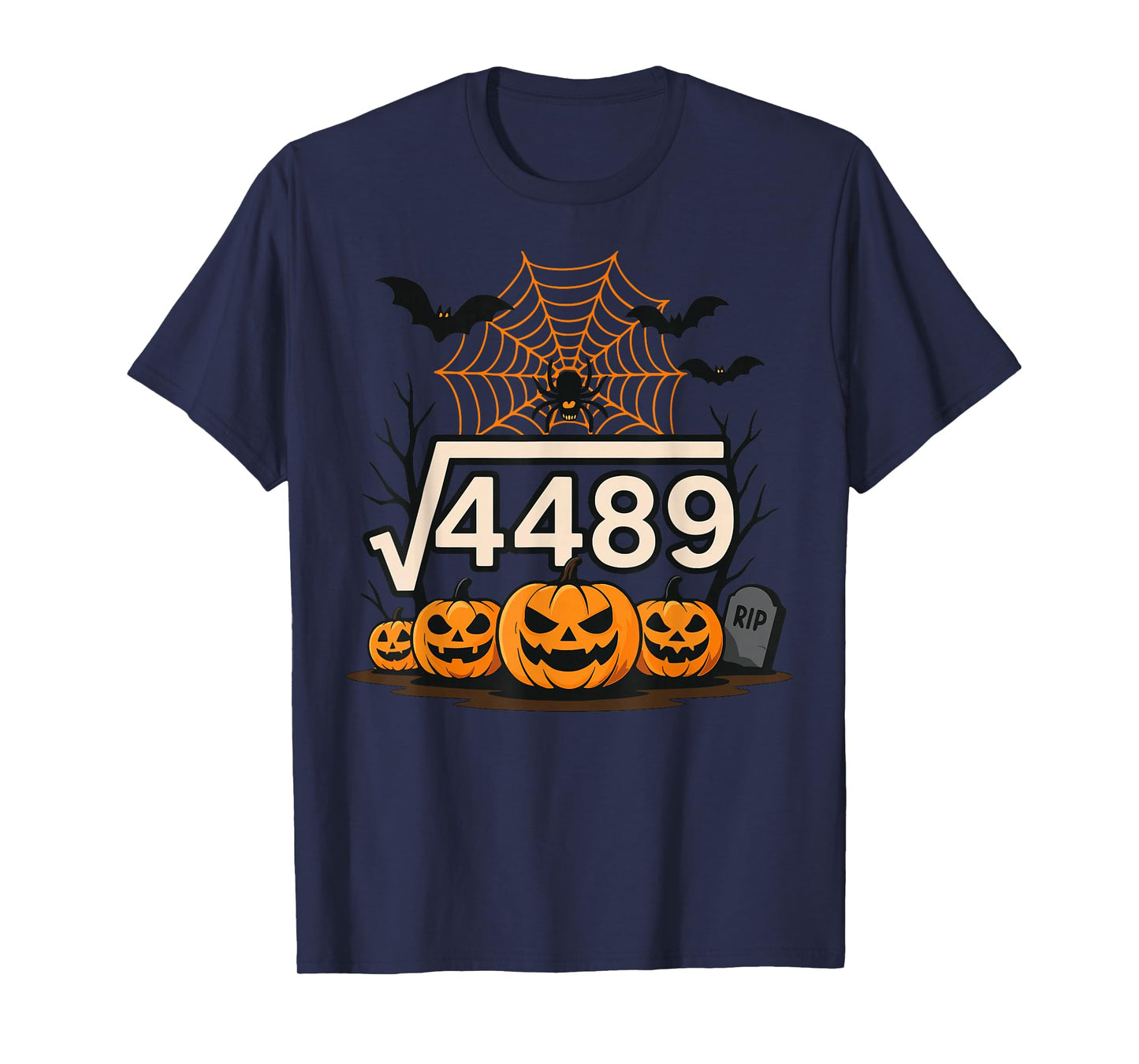 Funny Halloween Square Root 4489 67 Meme Math Teacher 6 7 T-Shirt