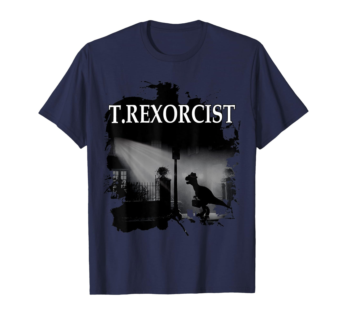 Tyrannosaurus Rex Tee Shirt - T.rexorcist Dinosaur Parody T-Shirt