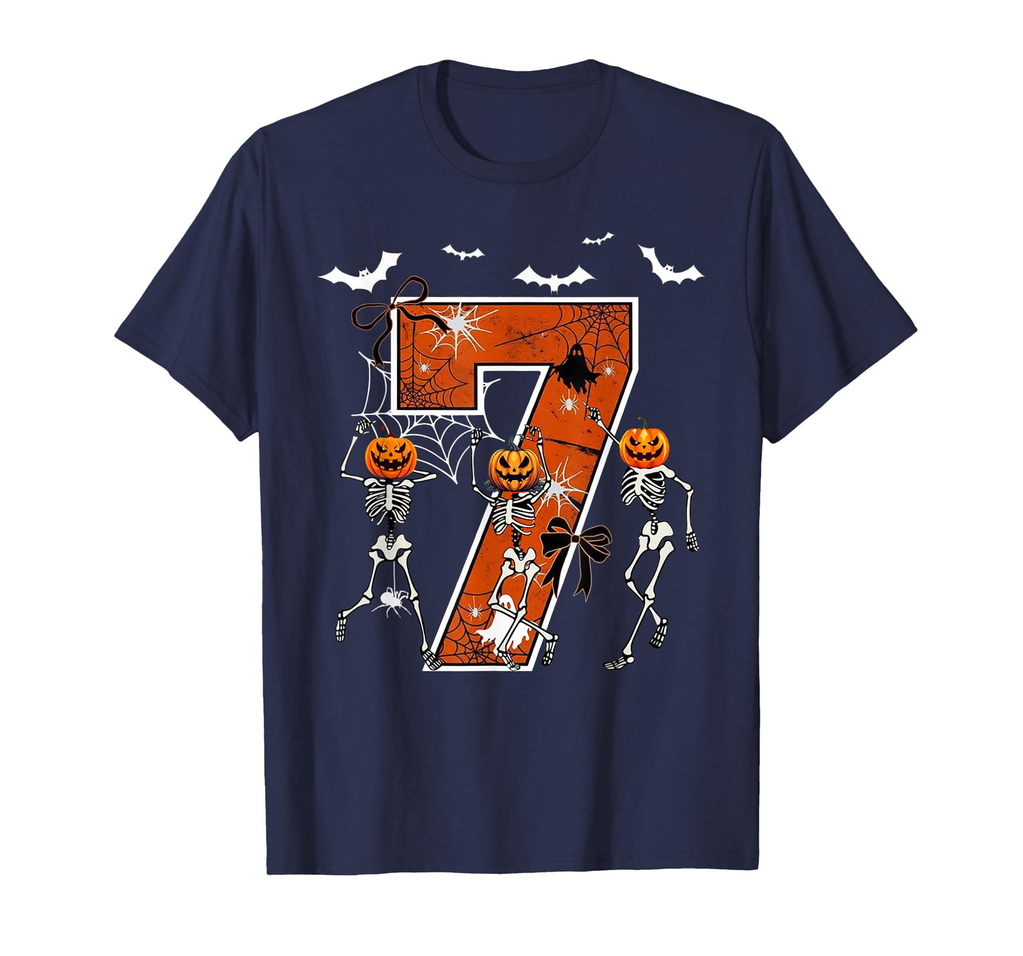Number 7 Six Seven Meme 6 7 Halloween Dancing Skeleton Women T-Shirt