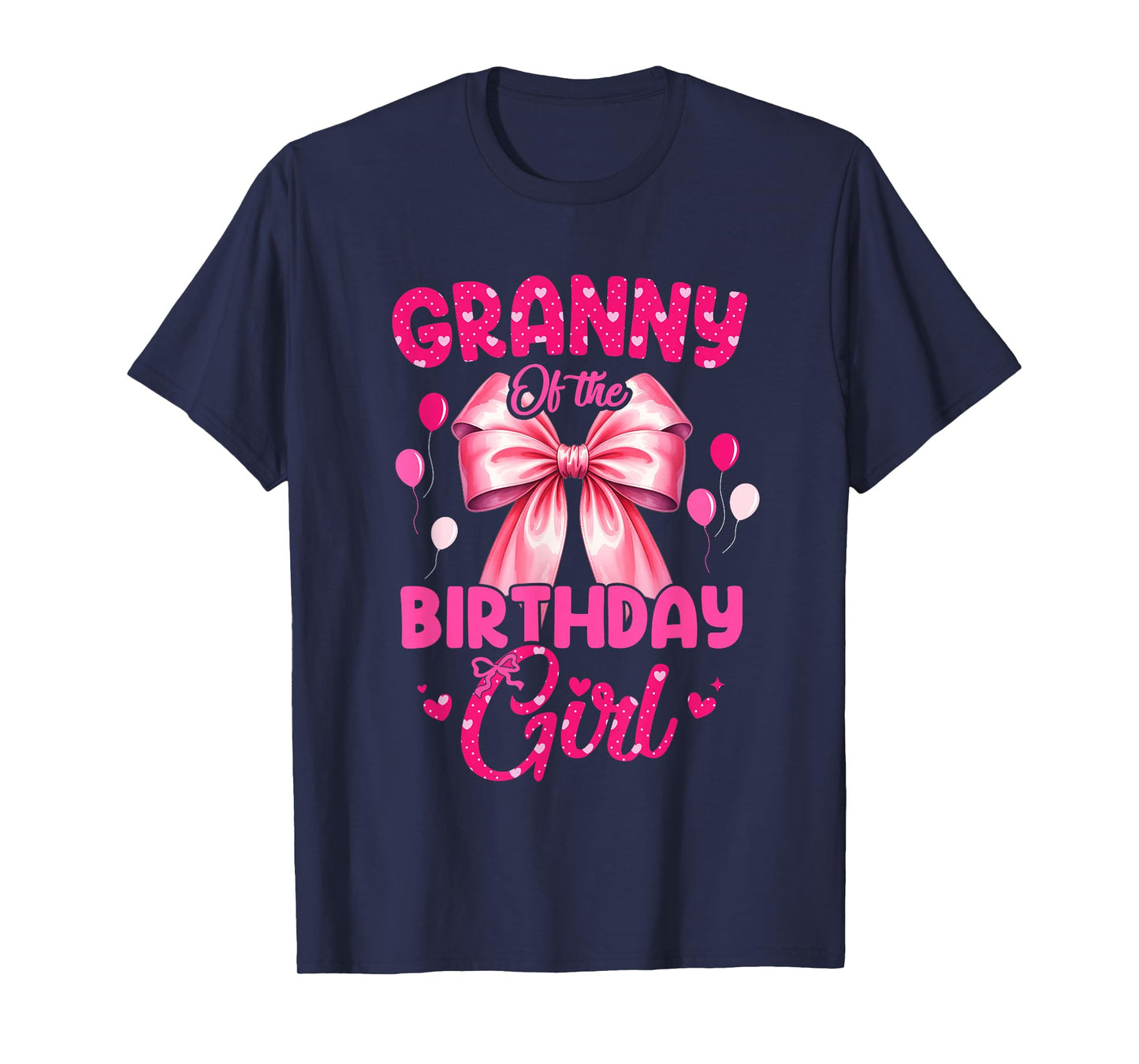 Granny of The Birthday Girl Coquette Bow Matching Family T-Shirt