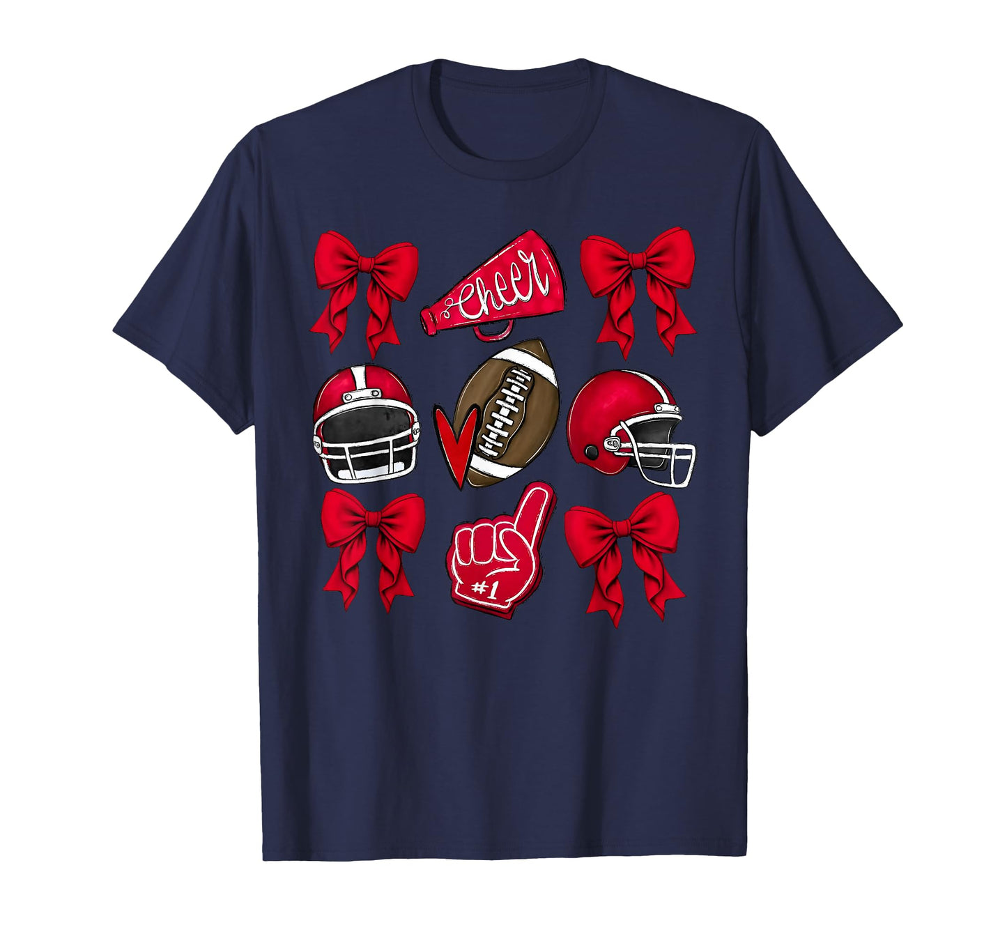 Cheer Coquette Bow American Football Game Day Thanksgiving T-Shirt
