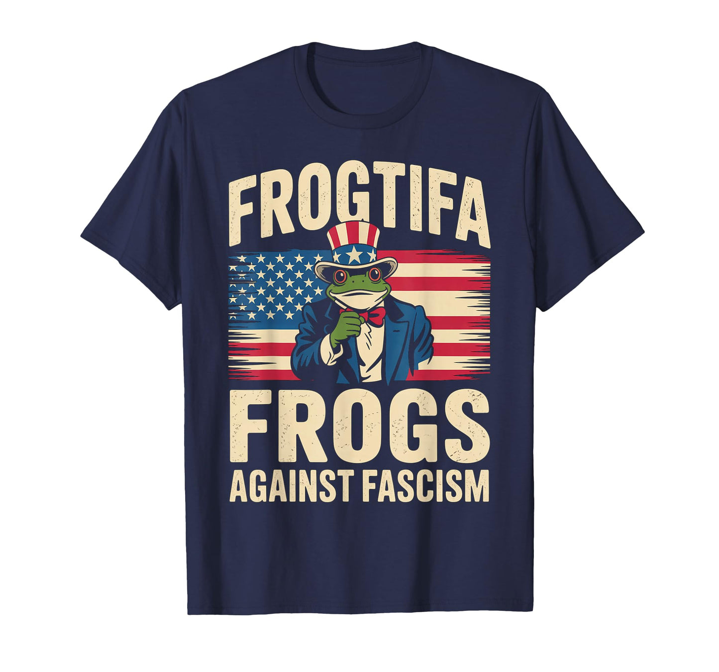 Frogtifa Frogs Against Fascism Flag Resist No Kings Oregon T-Shirt